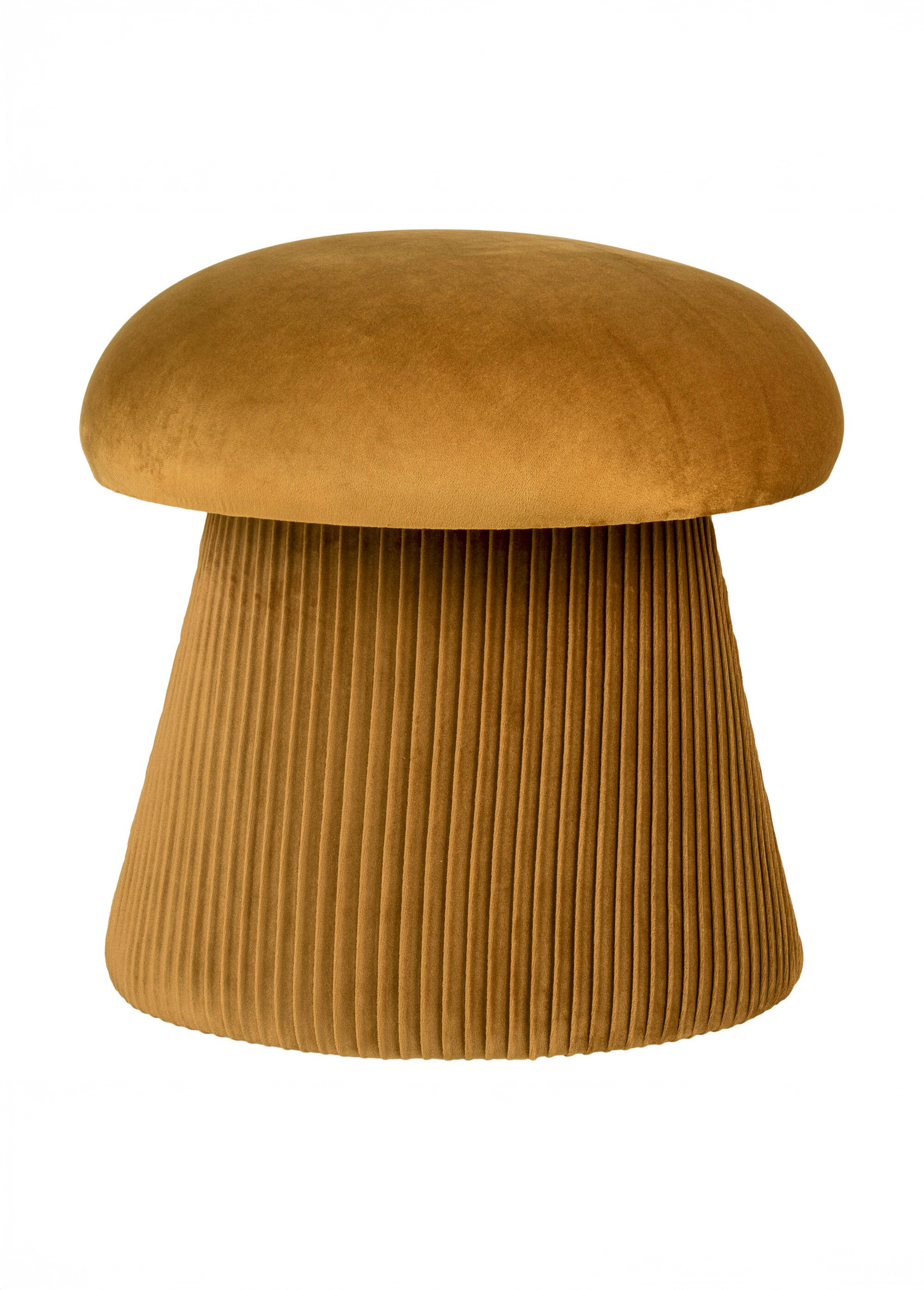 Pouf forme champignon revêtement velours MARRON HN-1501224 DO1