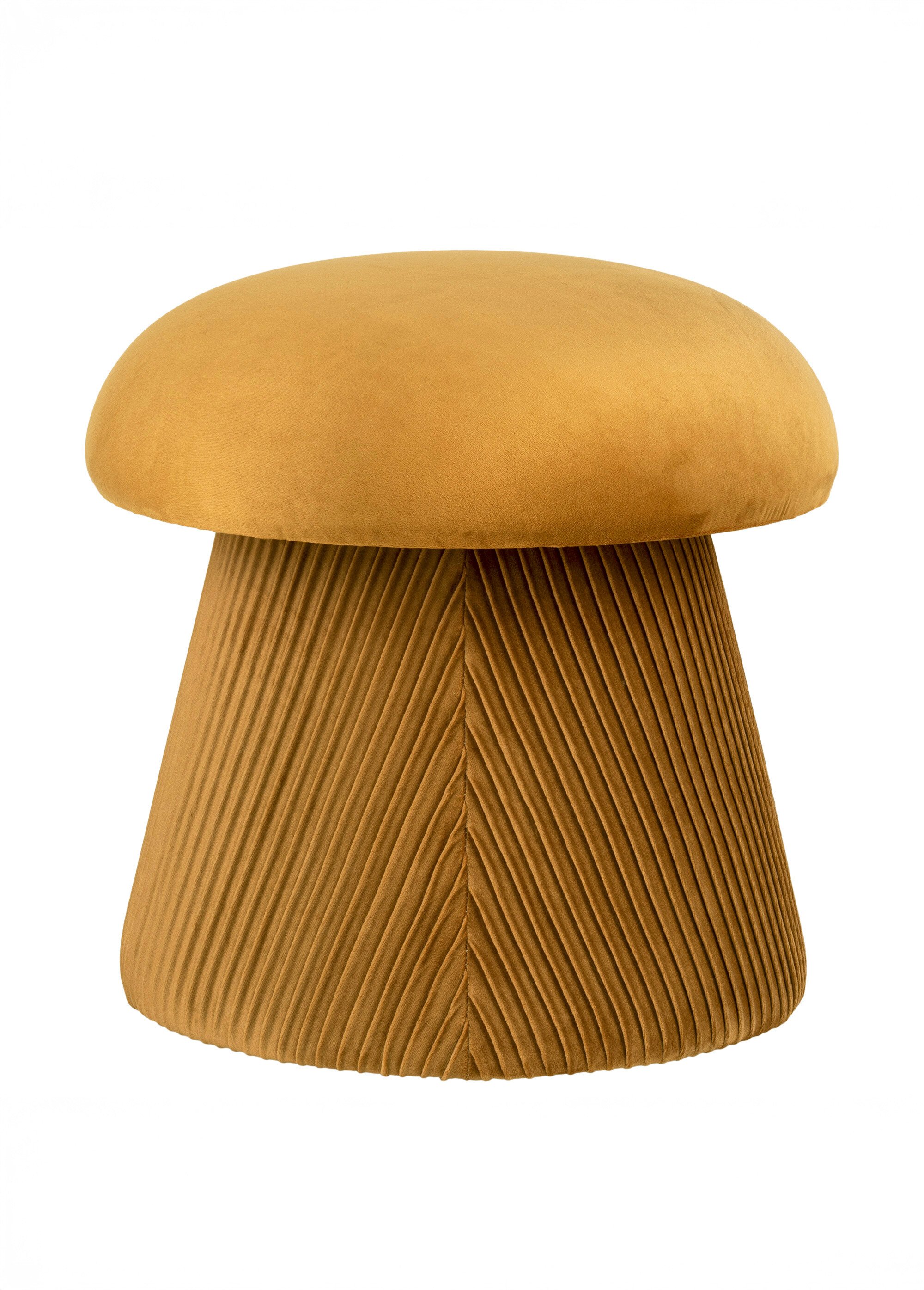 Pouf forme champignon revêtement velours MARRON HN-1501224 FA1
