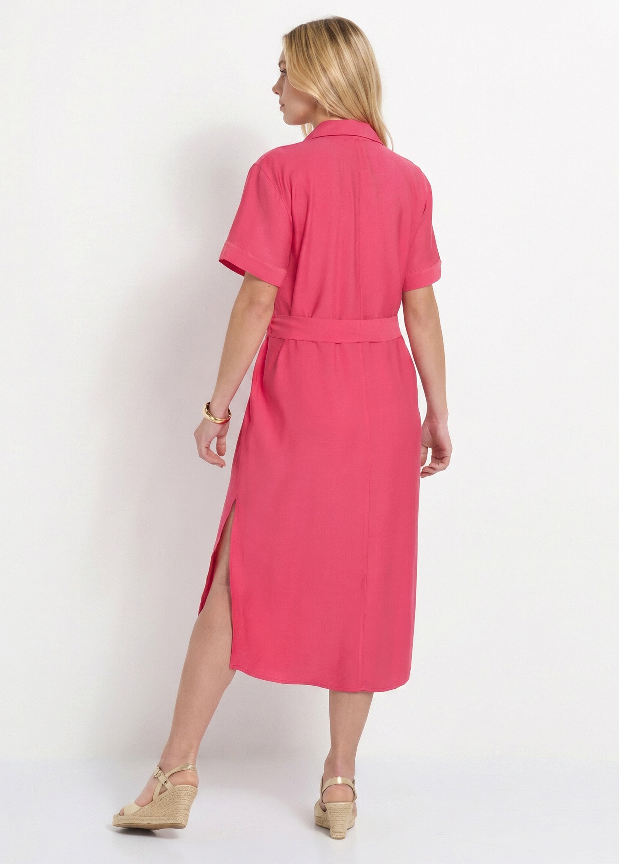 Robe chemisier longue manches courtes Femme Rose ANG-MILIE DO1