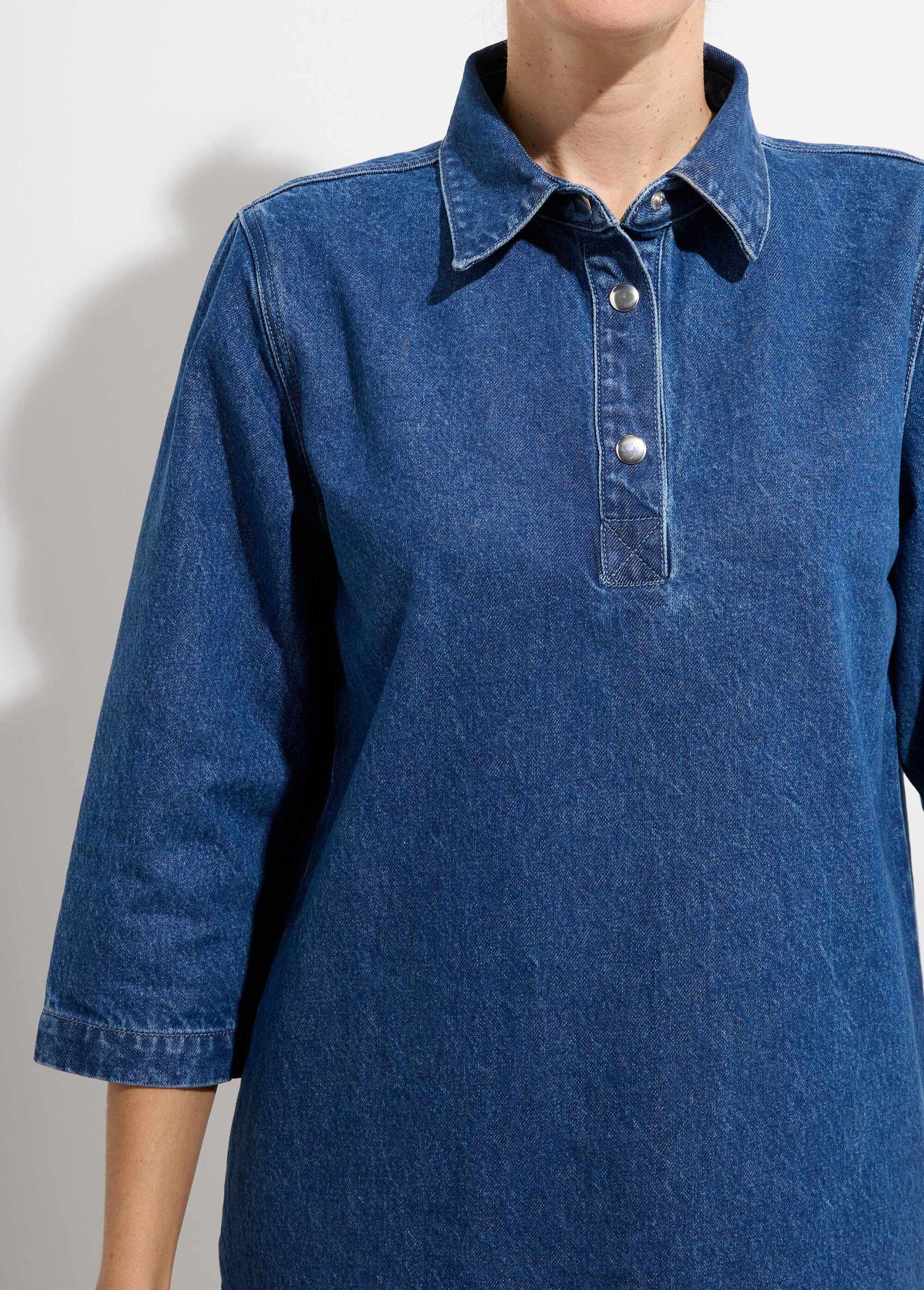 Robe droite courte en jean