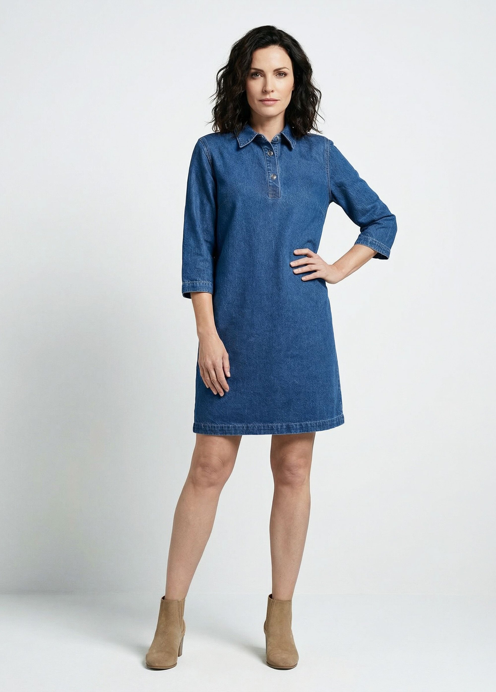 Robe droite courte en jean Femme BLEU DENIM ELYRIA FA1