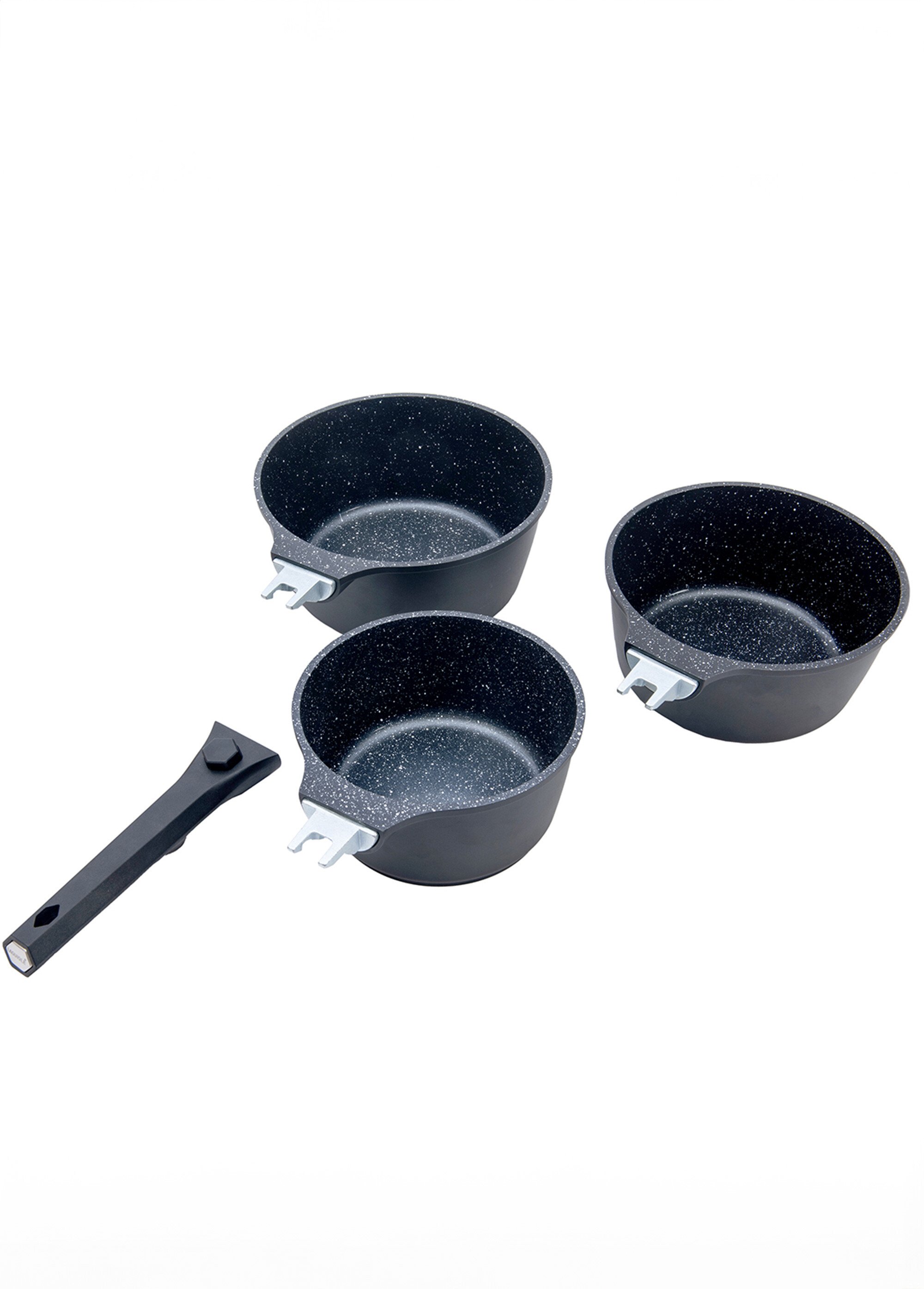 Set 3 casseroles céramique tous feux antiadhésive Alizée Noir 9120274 FA2