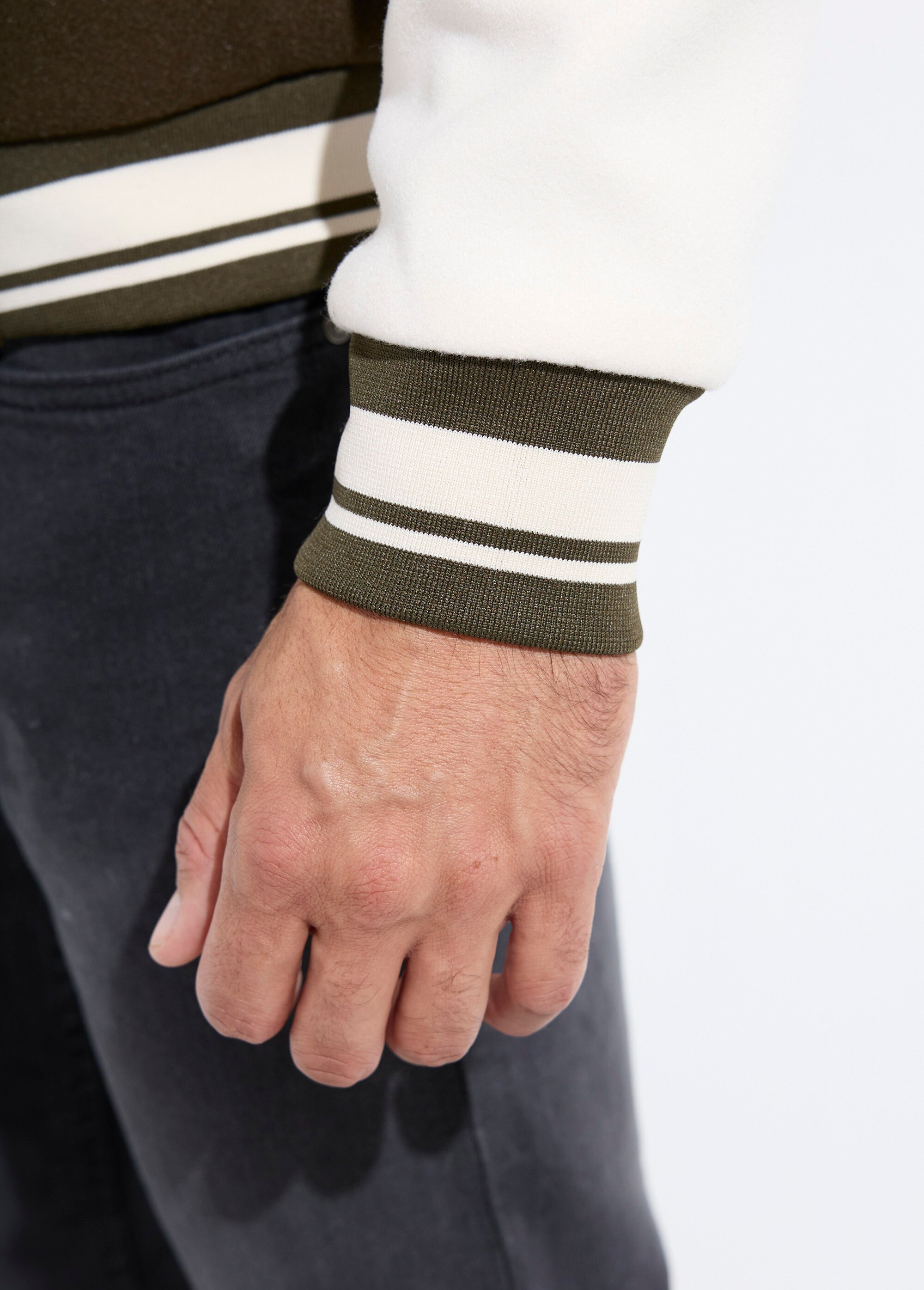 Veste matelassée à pressions façon teddy Homme Vert KYM5175 DE2