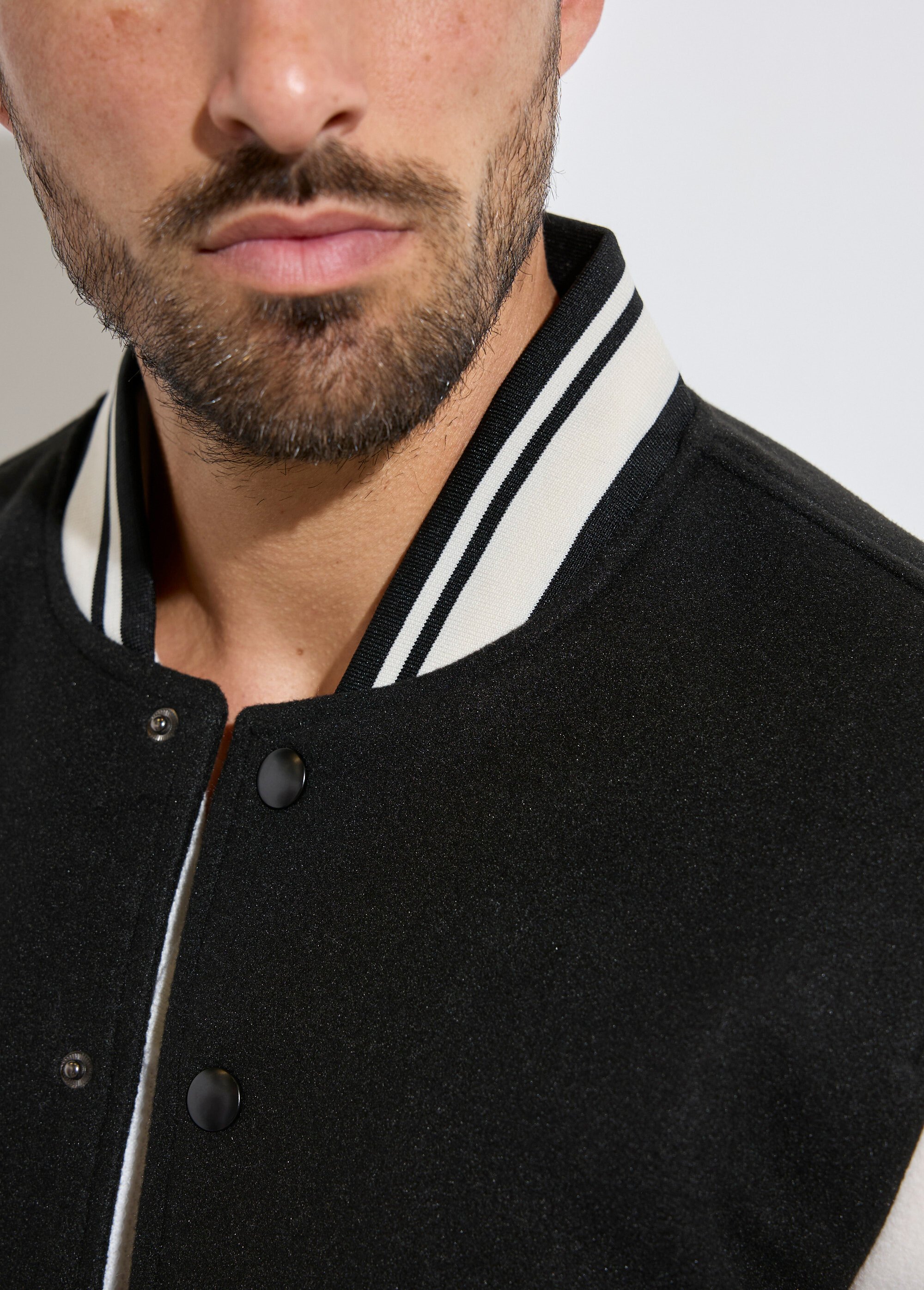 Veste matelassée à pressions façon teddy Homme Noir KYM5175 DE2