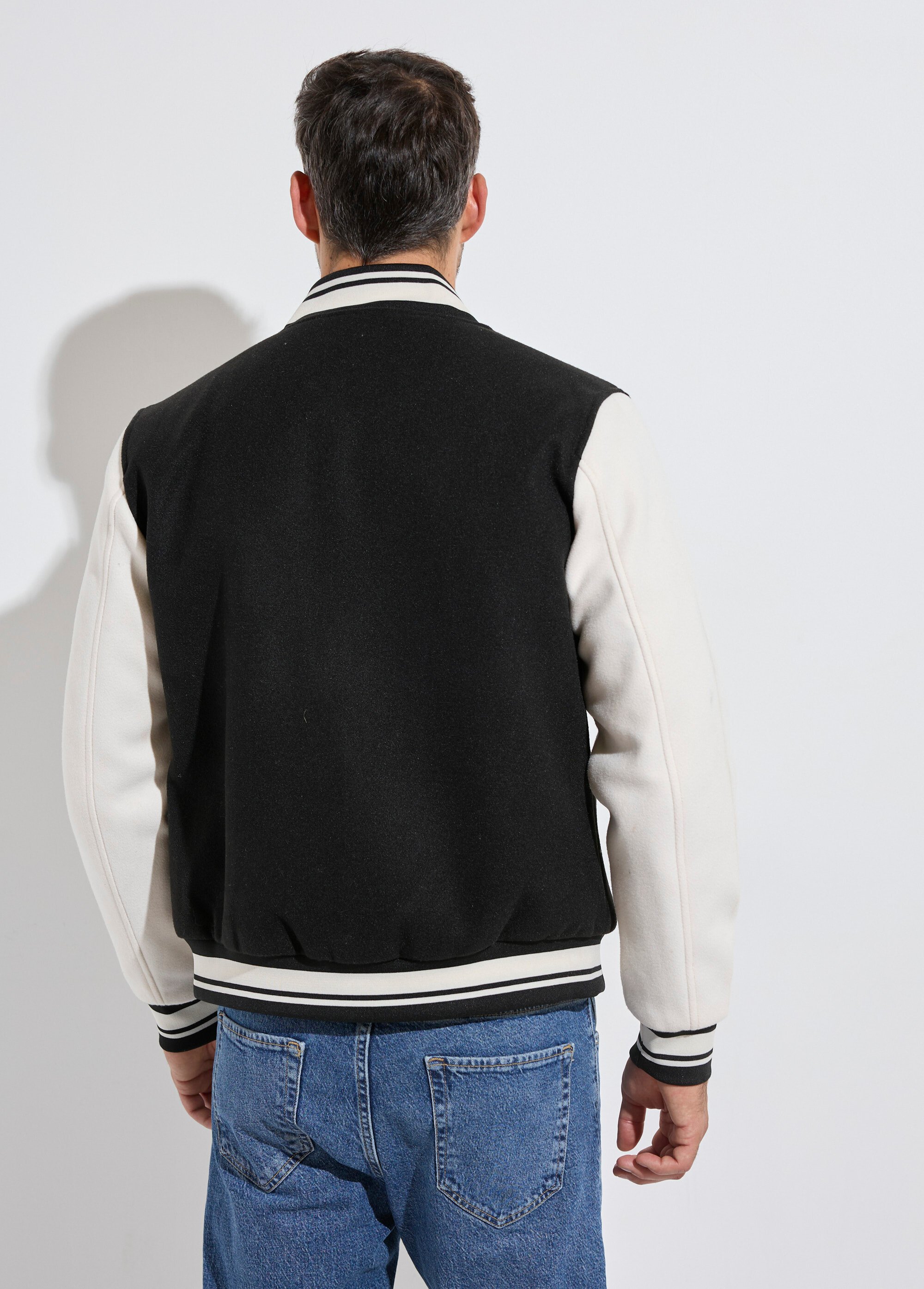 Veste matelassée à pressions façon teddy Homme Noir KYM5175 DO1