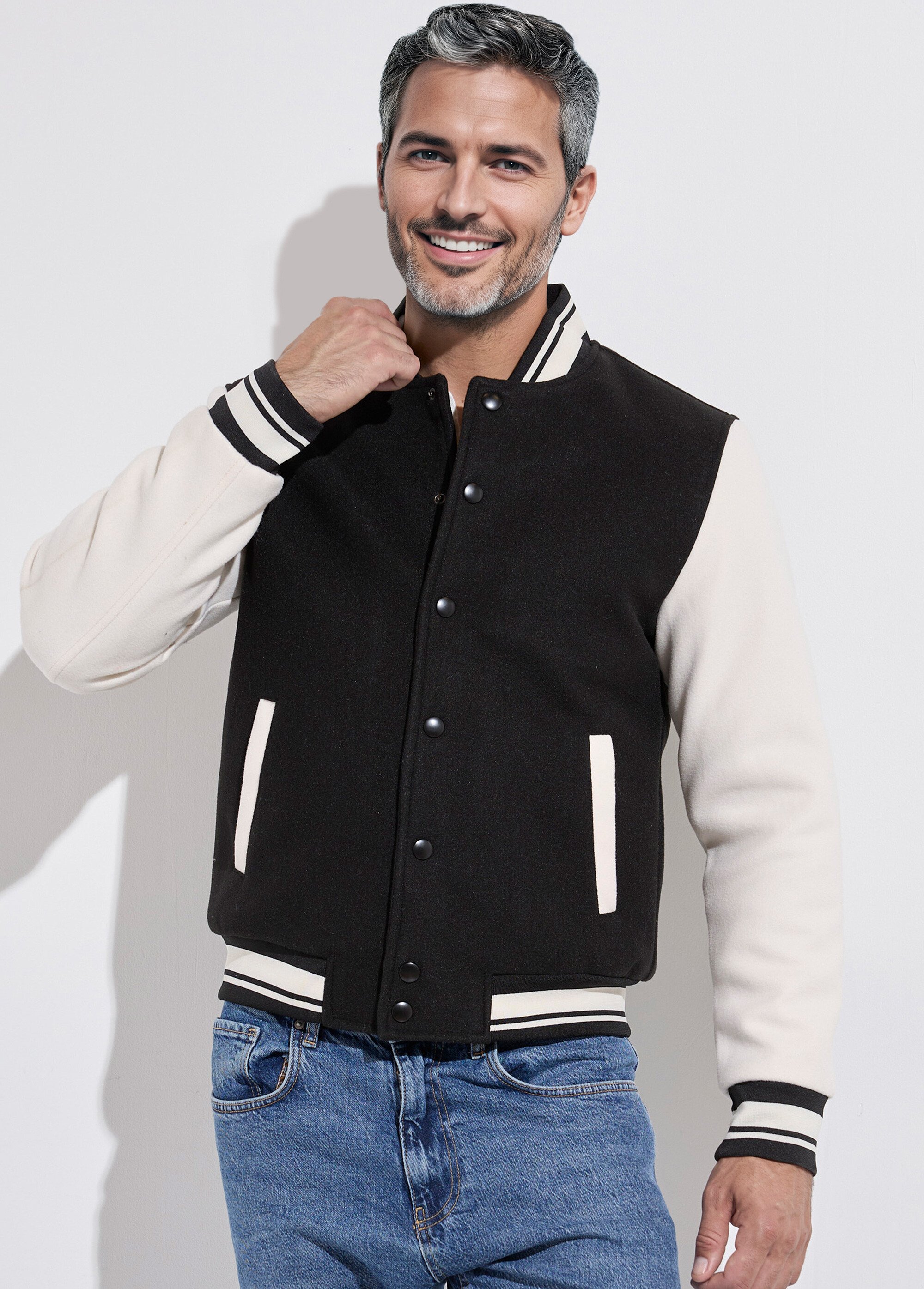 Veste matelassée à pressions façon teddy Homme Noir KYM5175 MV1