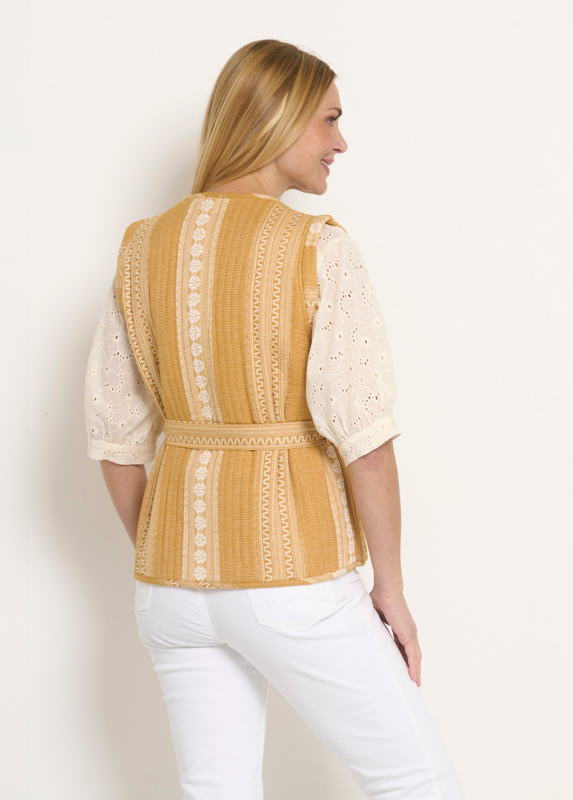 Veste matelassée sans manches détails strass