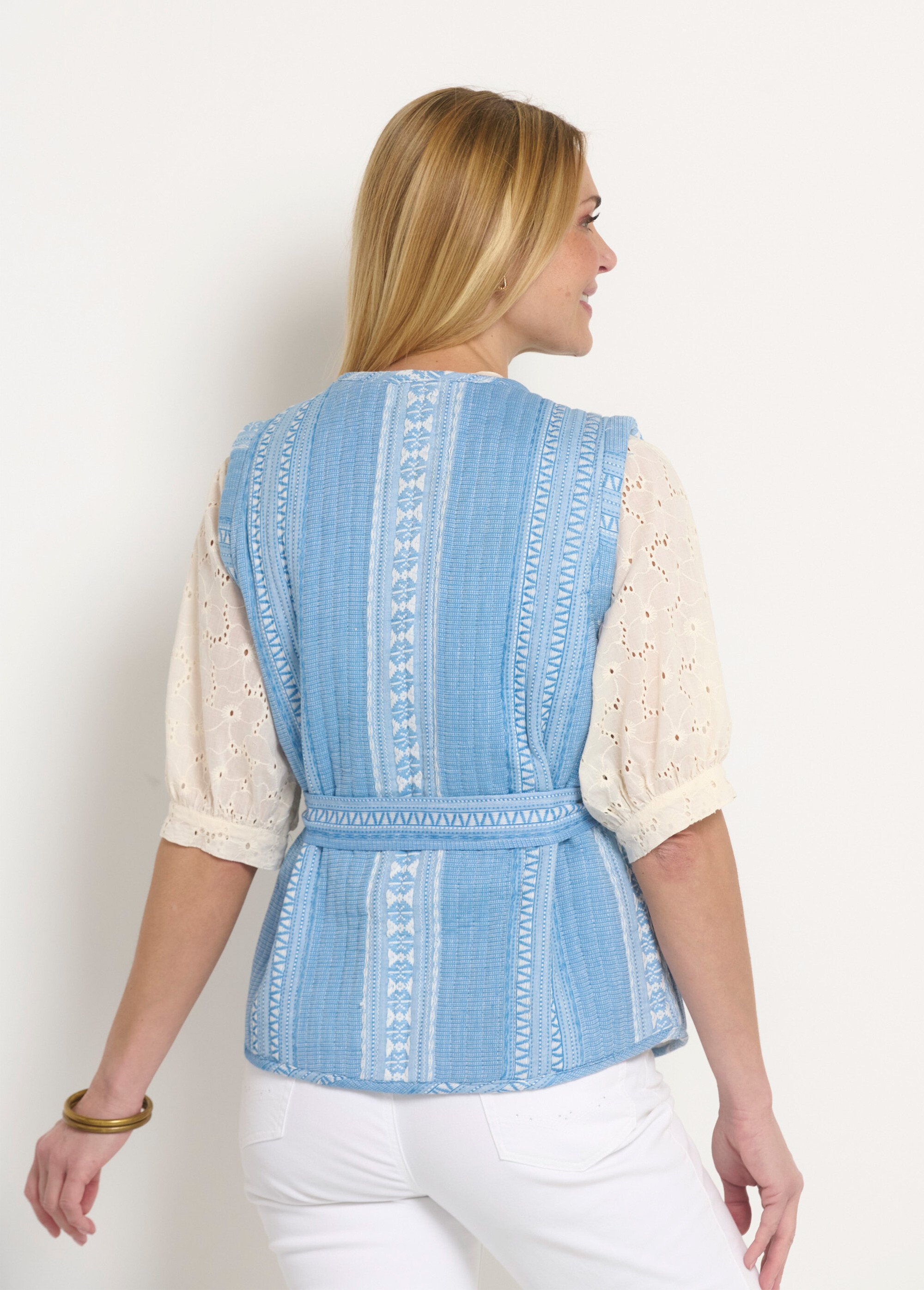 Veste matelassée sans manches détails strass
