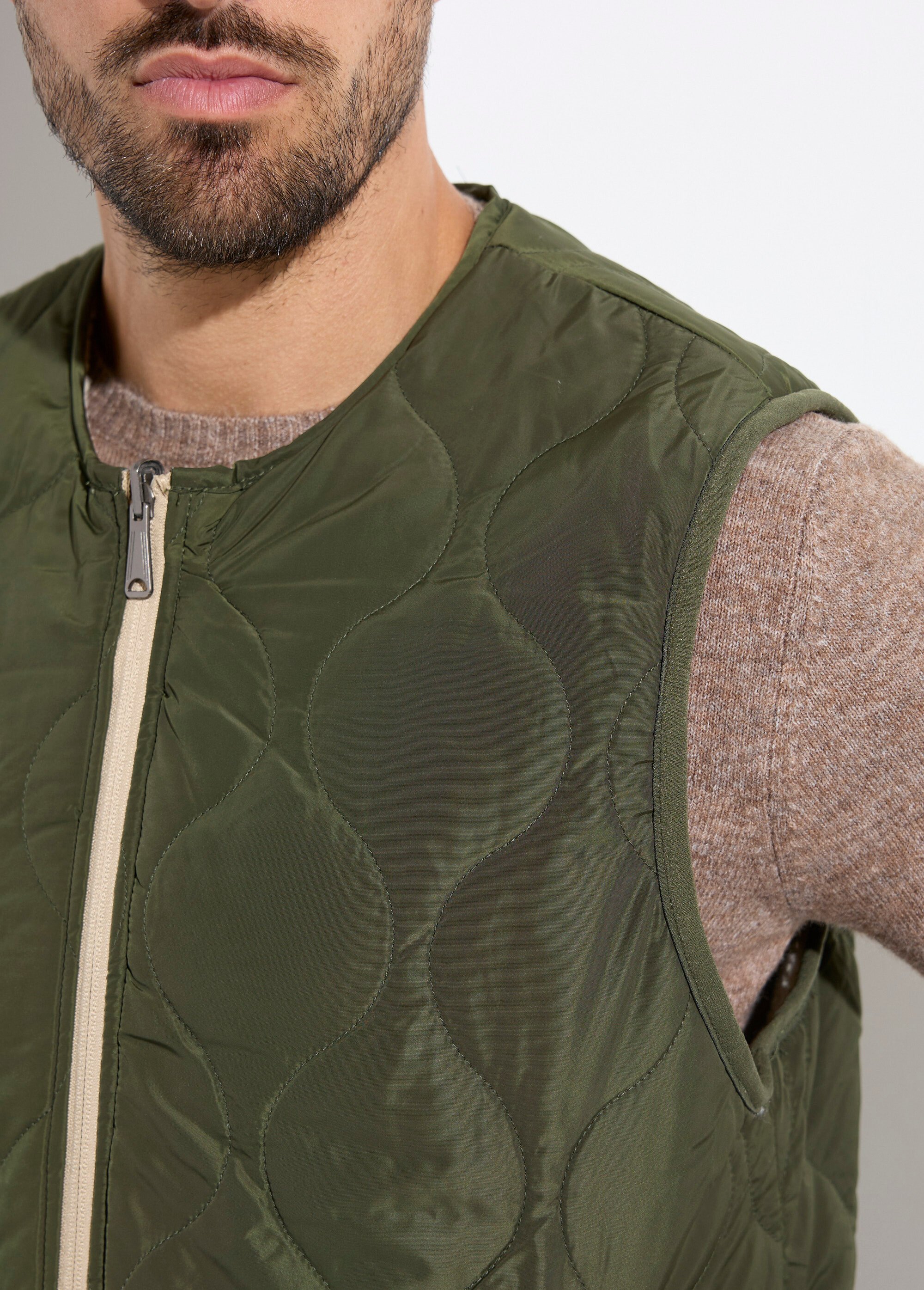 Veste sans manches casual réversible Homme Beige KYM5288 DE2