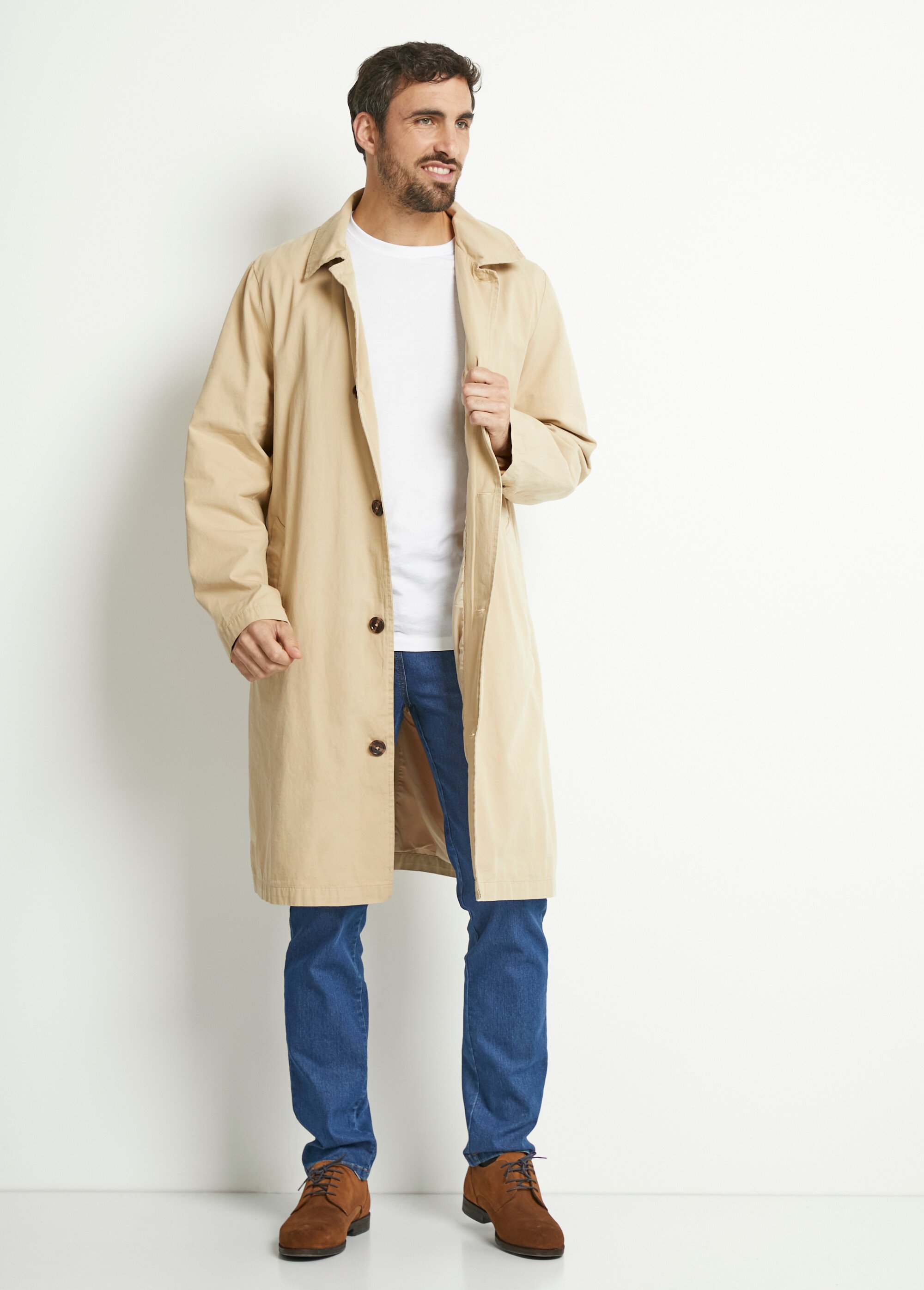 Trench long pattes manches