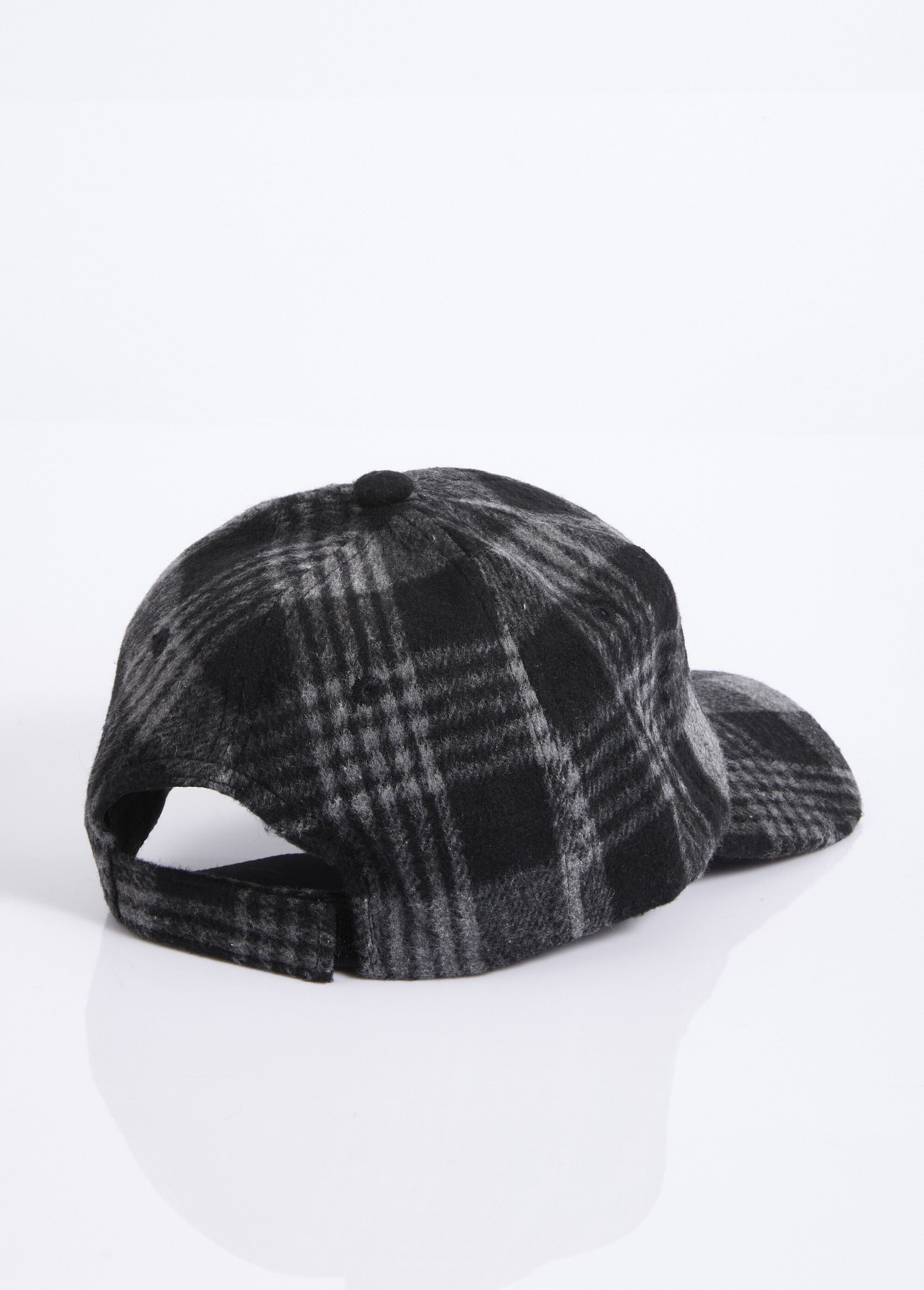 Casquette à carreaux façon lainage Homme Noir NES180MCW2304 DO1