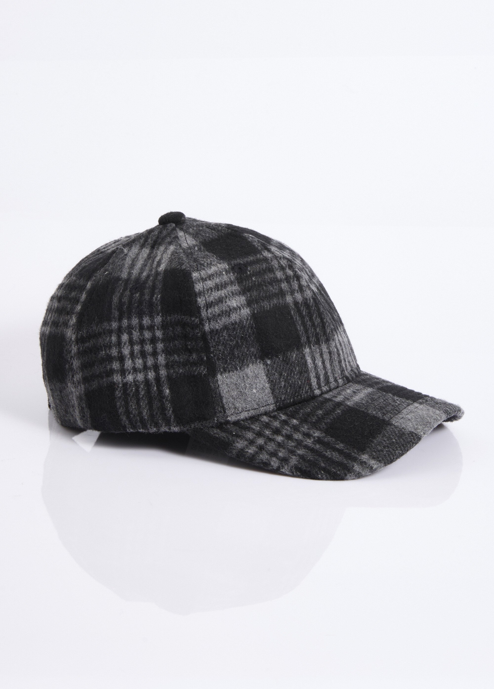 Casquette à carreaux façon lainage