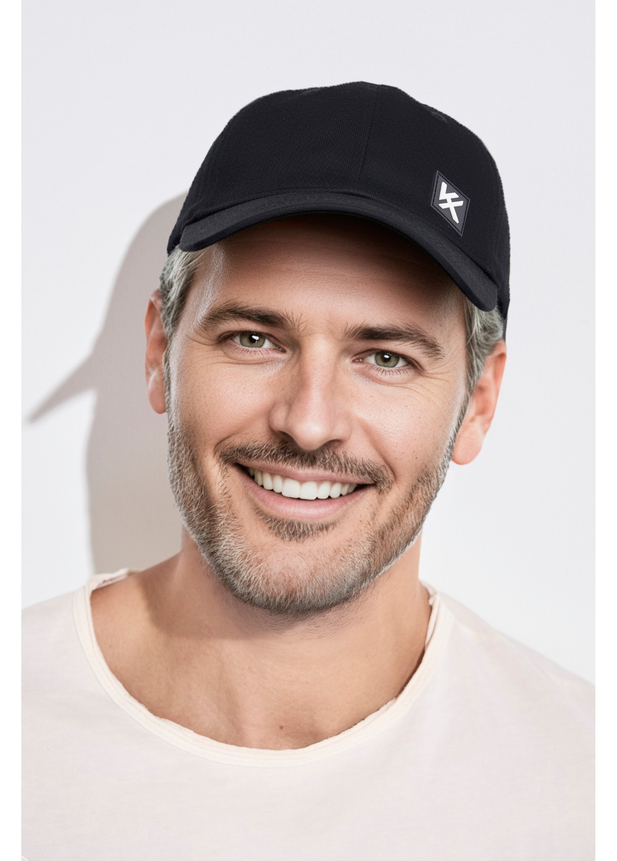 Casquette en twill de coton patch gomme Homme Noir KYMKS101 DE1