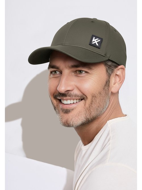 Casquette en twill de coton patch gomme Homme Vert KYMKS101 FA1