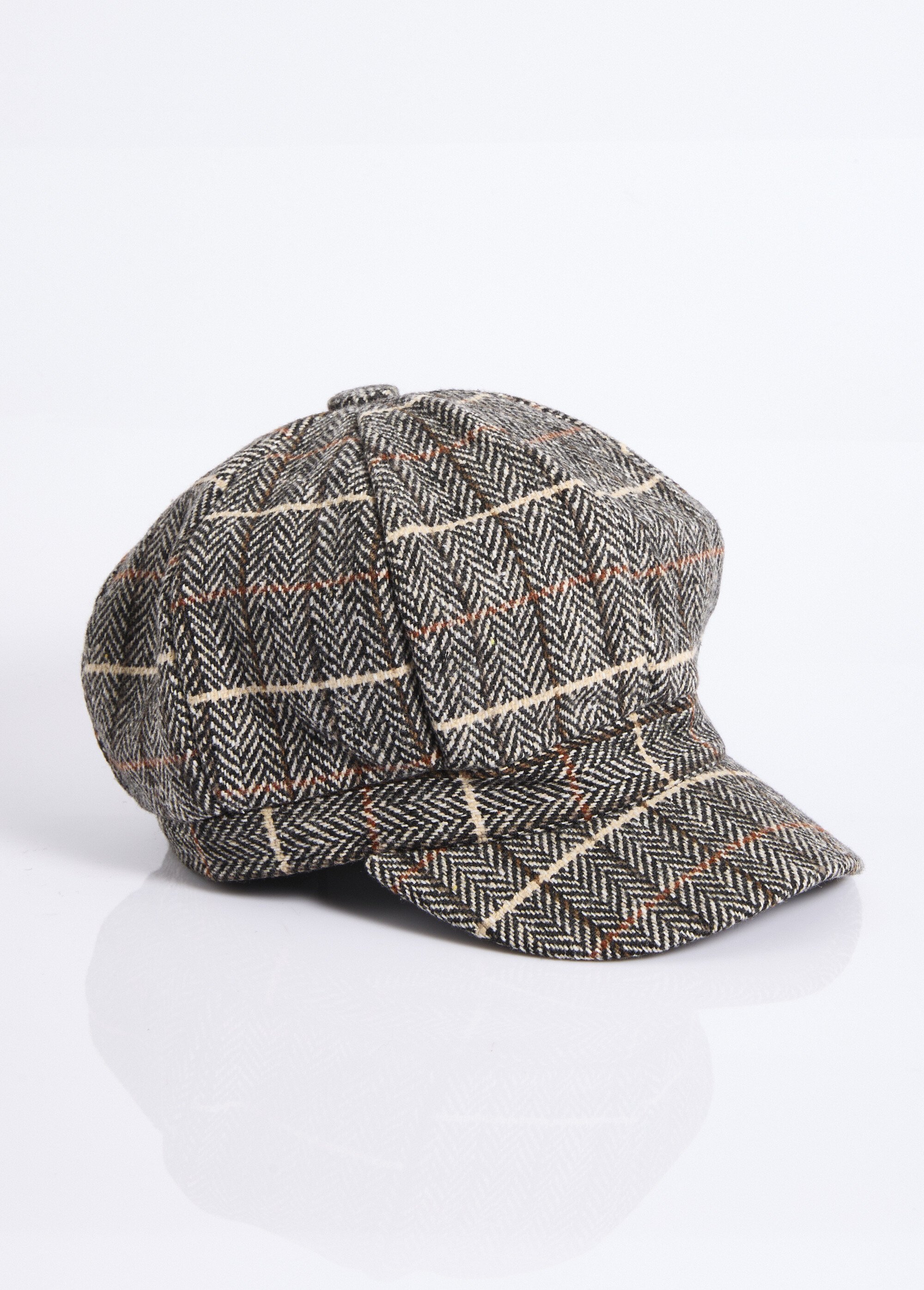 Casquette gavroche chevrons et carreaux