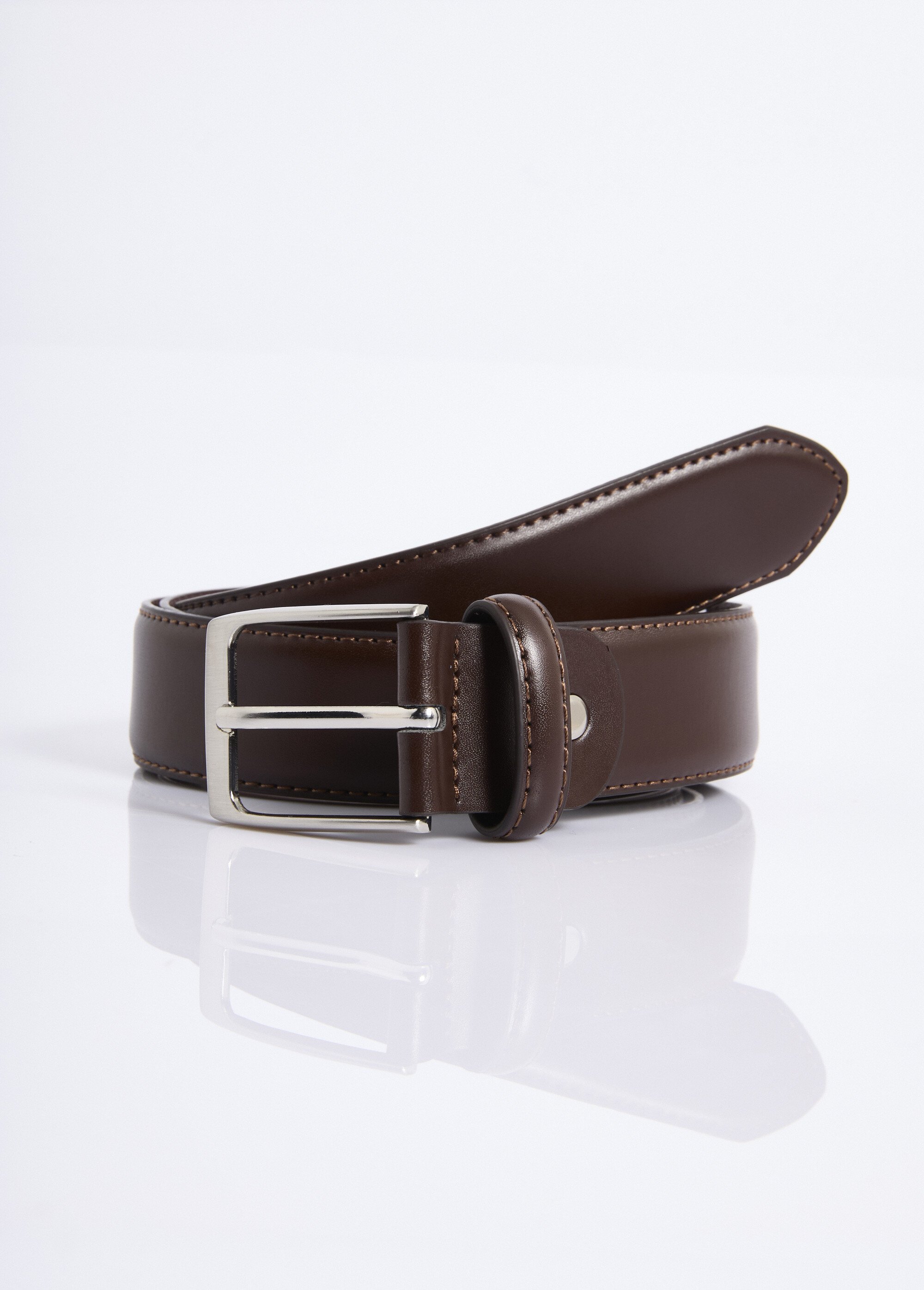 Ceinture en simili cuir, boucle métal