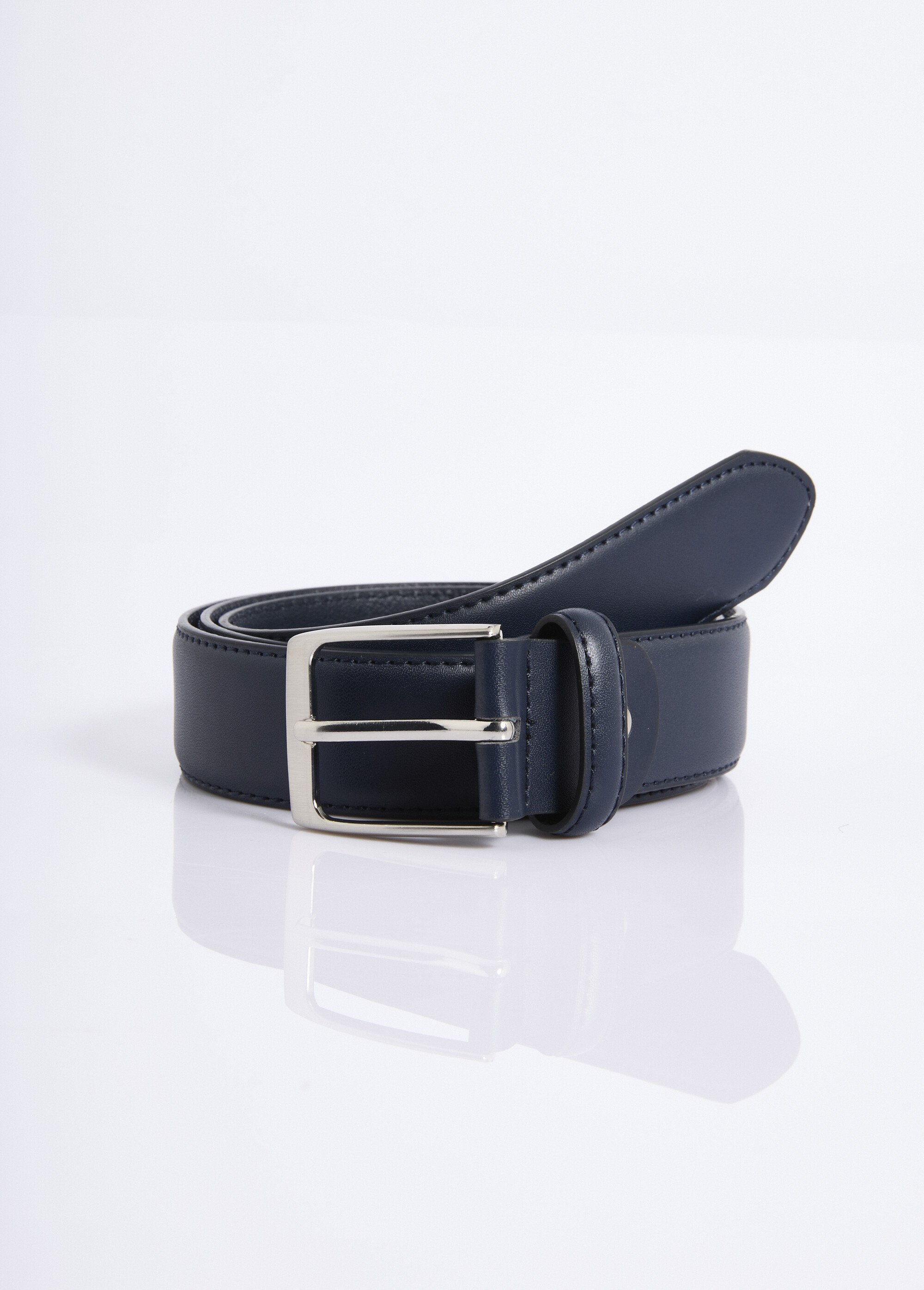 Ceinture en simili cuir, boucle métal