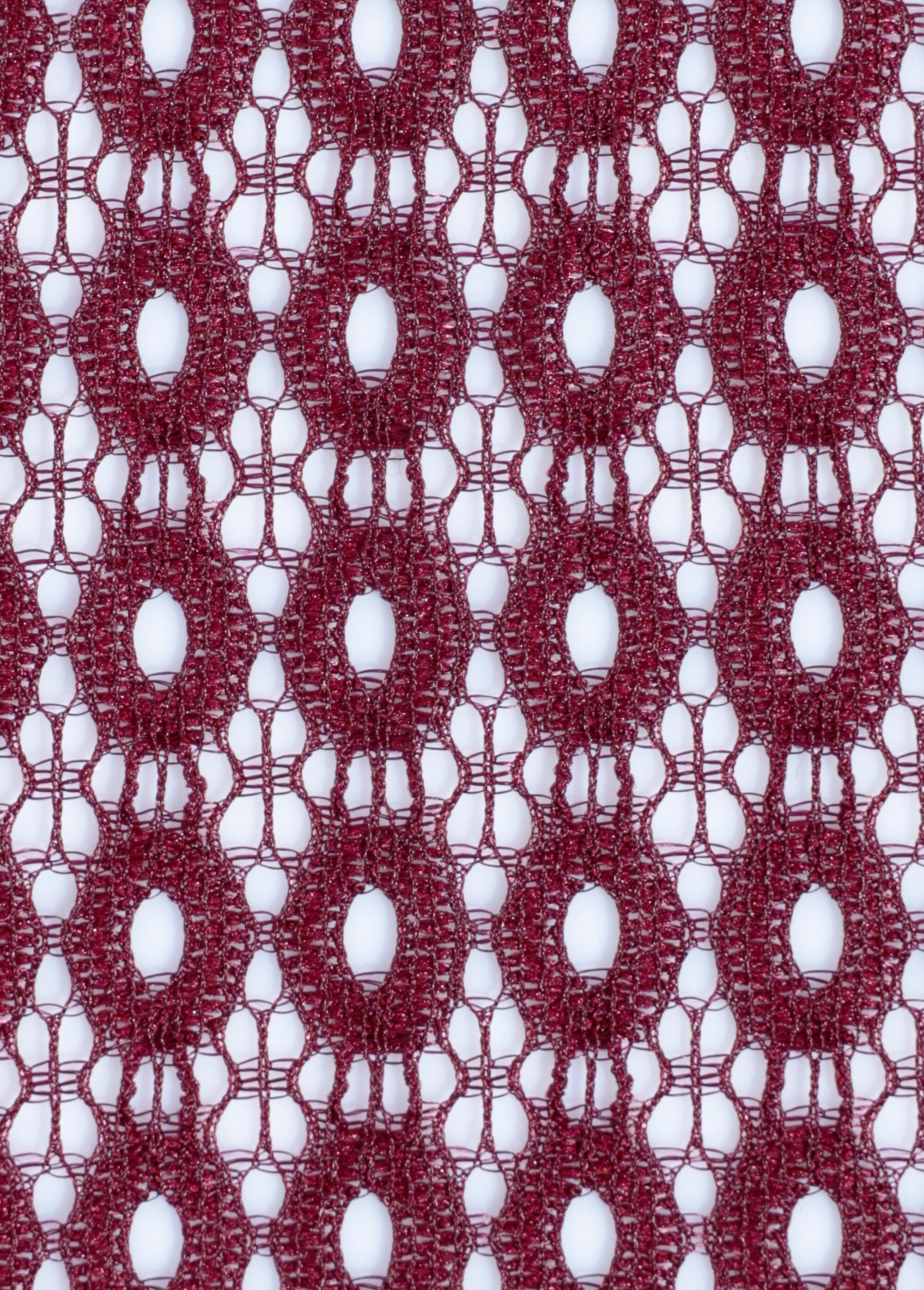 Coupon tissu habillement, guipure ovale ROUGE COT142634 DE2