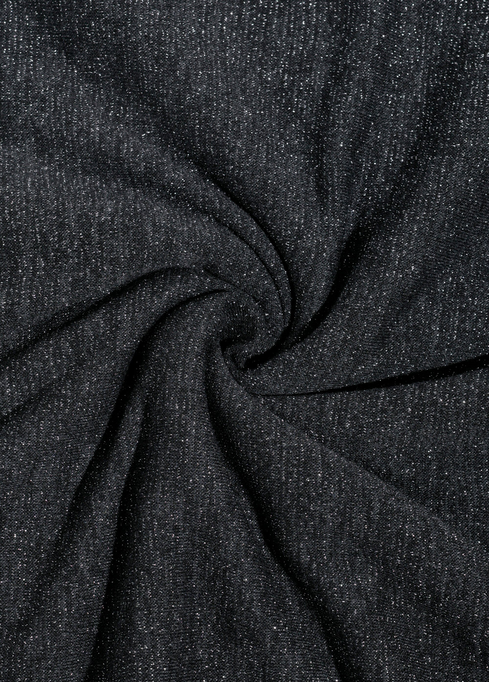 Coupon tissu habillement, jersey métallisé NOIR COT142633 FA1