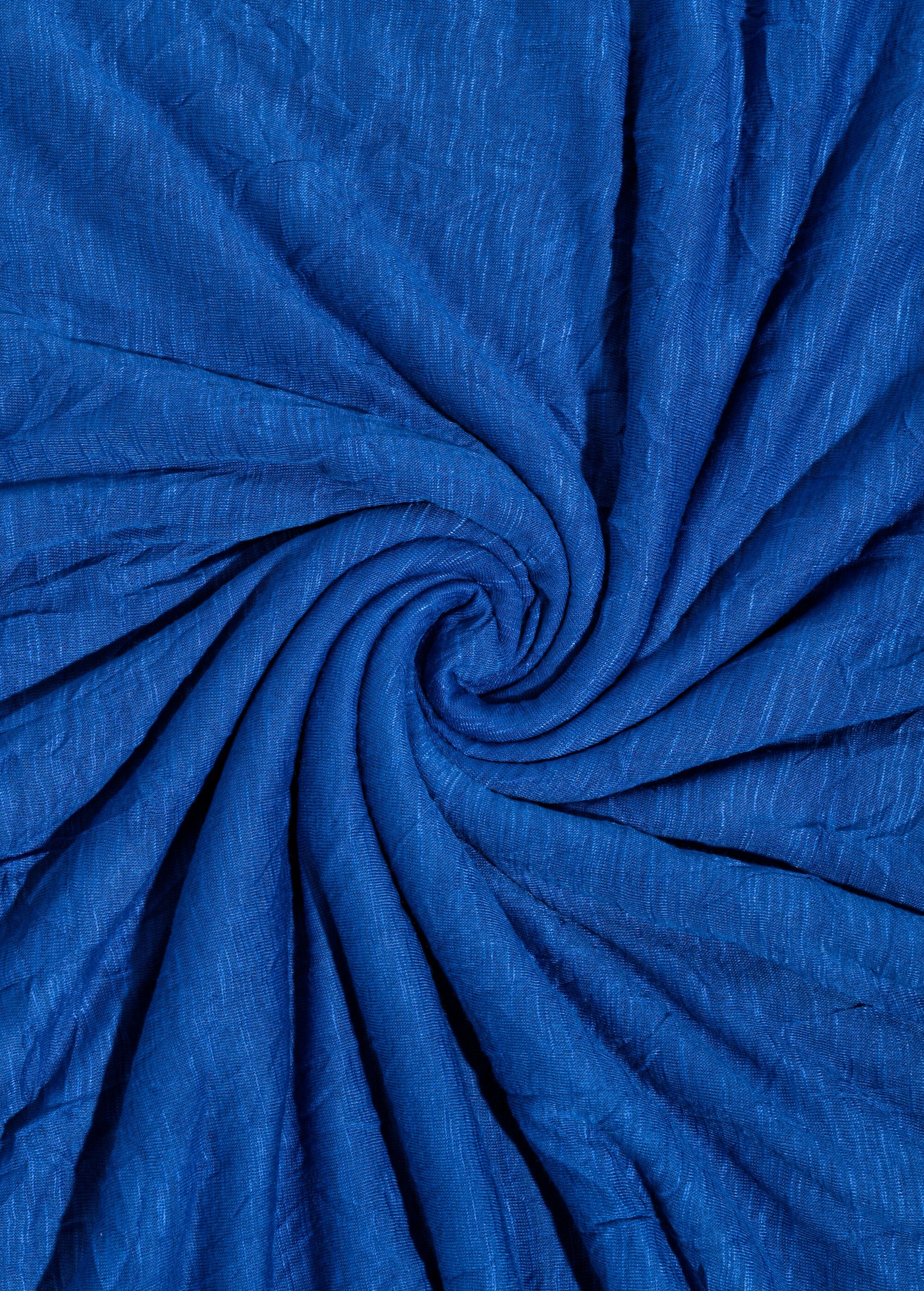 Coupon tissu habillement, maille flammée électrique BLEU COT150218 FA1