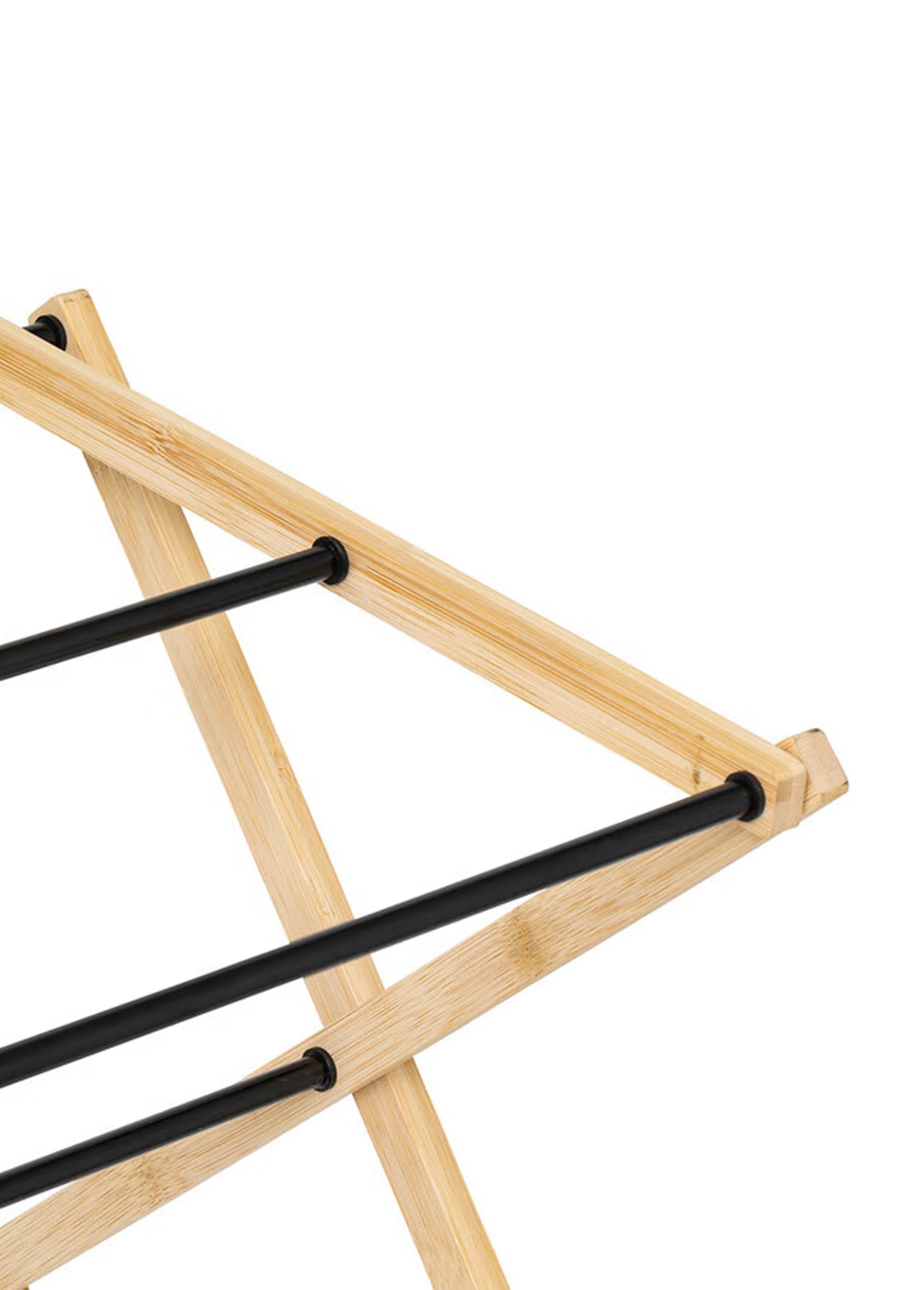 Etendoir à linge accordéon 7m, en bois Noir JJA-206762 DE2