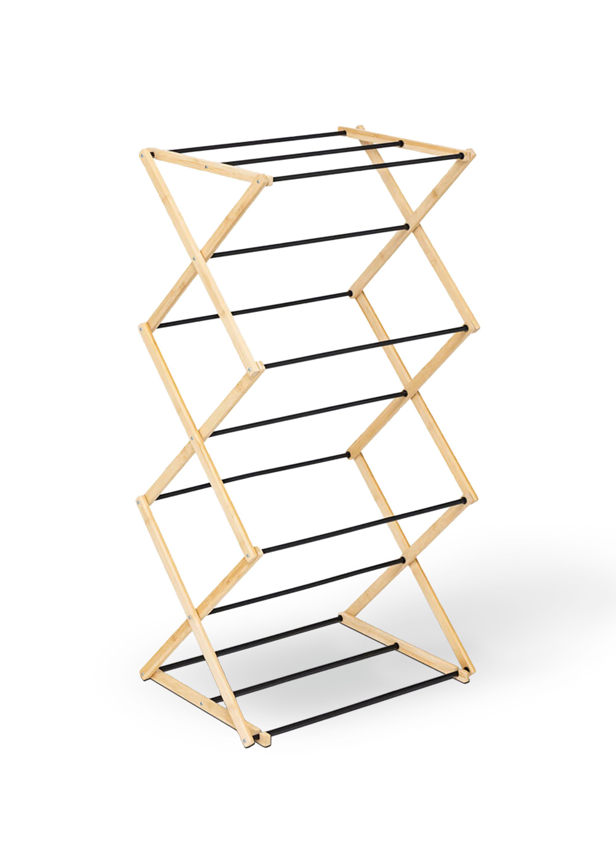 Etendoir à linge accordéon 7m, en bois