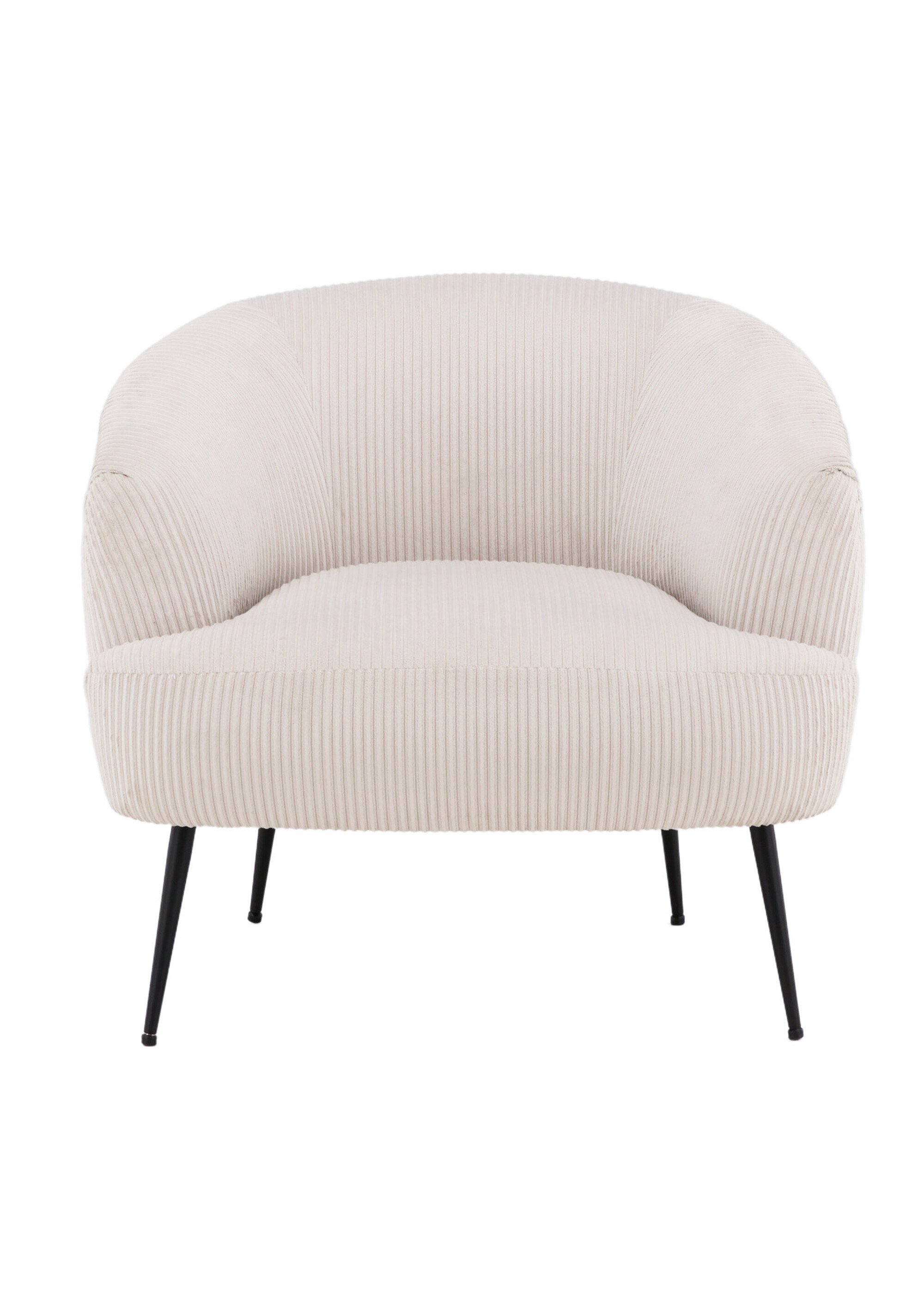 Fauteuil façon velours cotelé, pieds compas