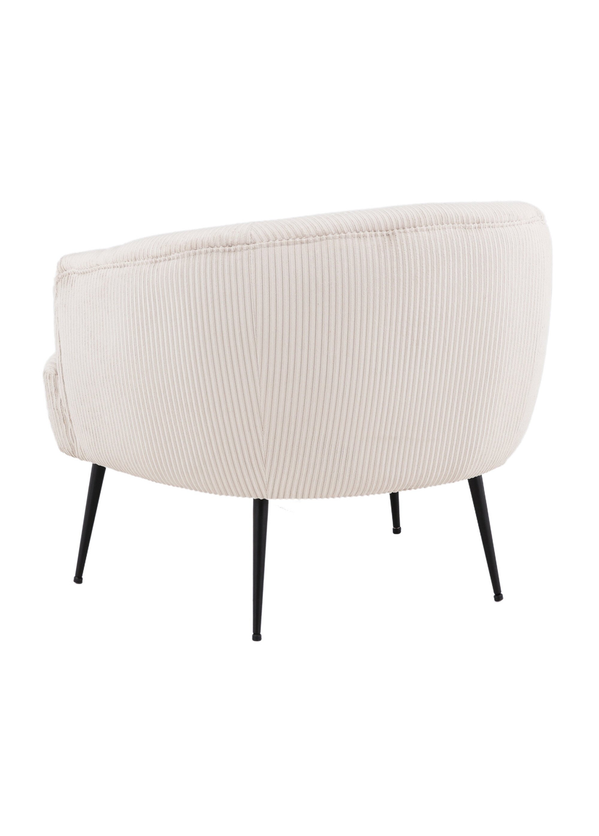 Fauteuil façon velours cotelé, pieds compas BEIGE VEN-18048-340 DO1