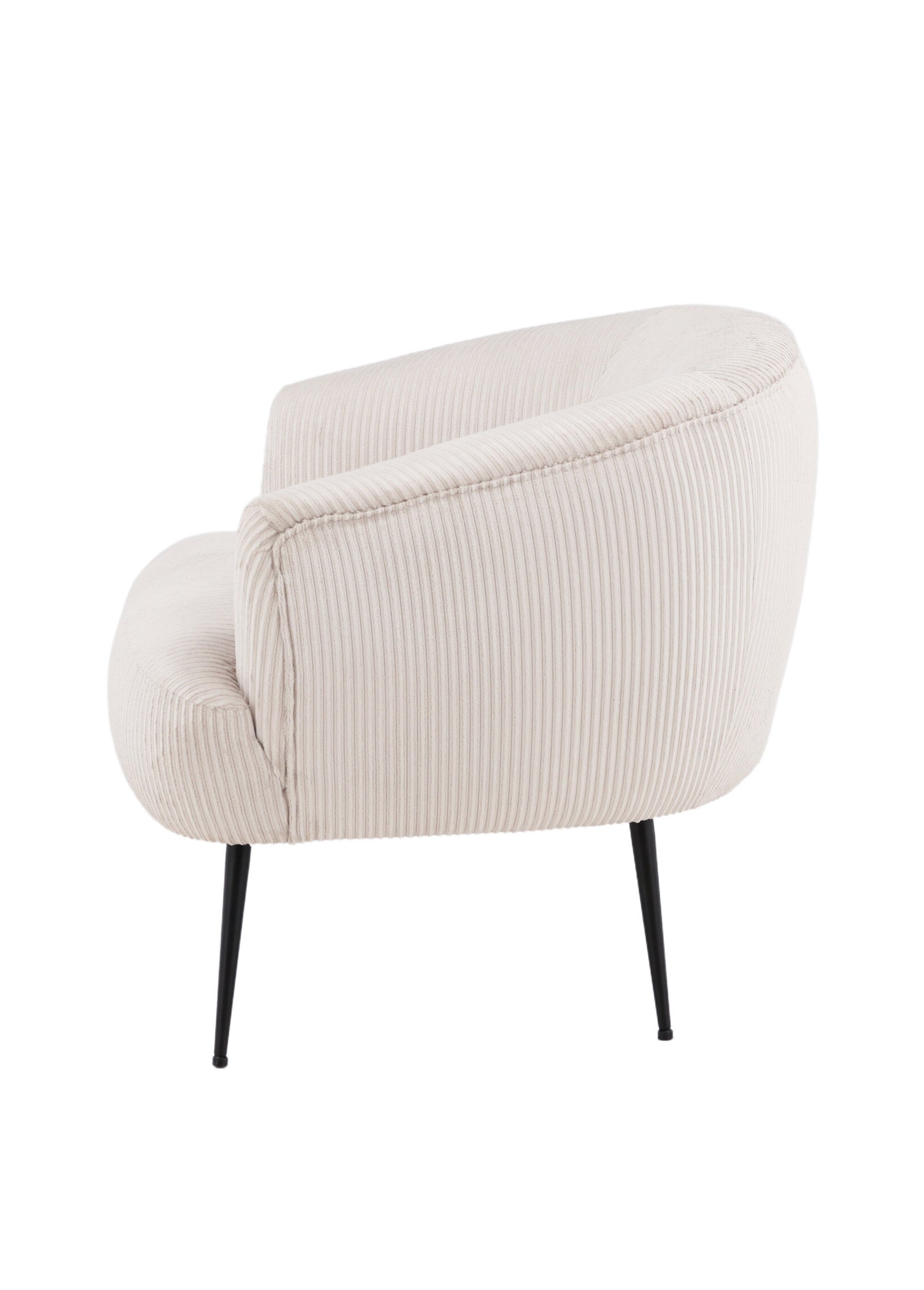 Fauteuil façon velours cotelé, pieds compas BEIGE VEN-18048-340 DR1