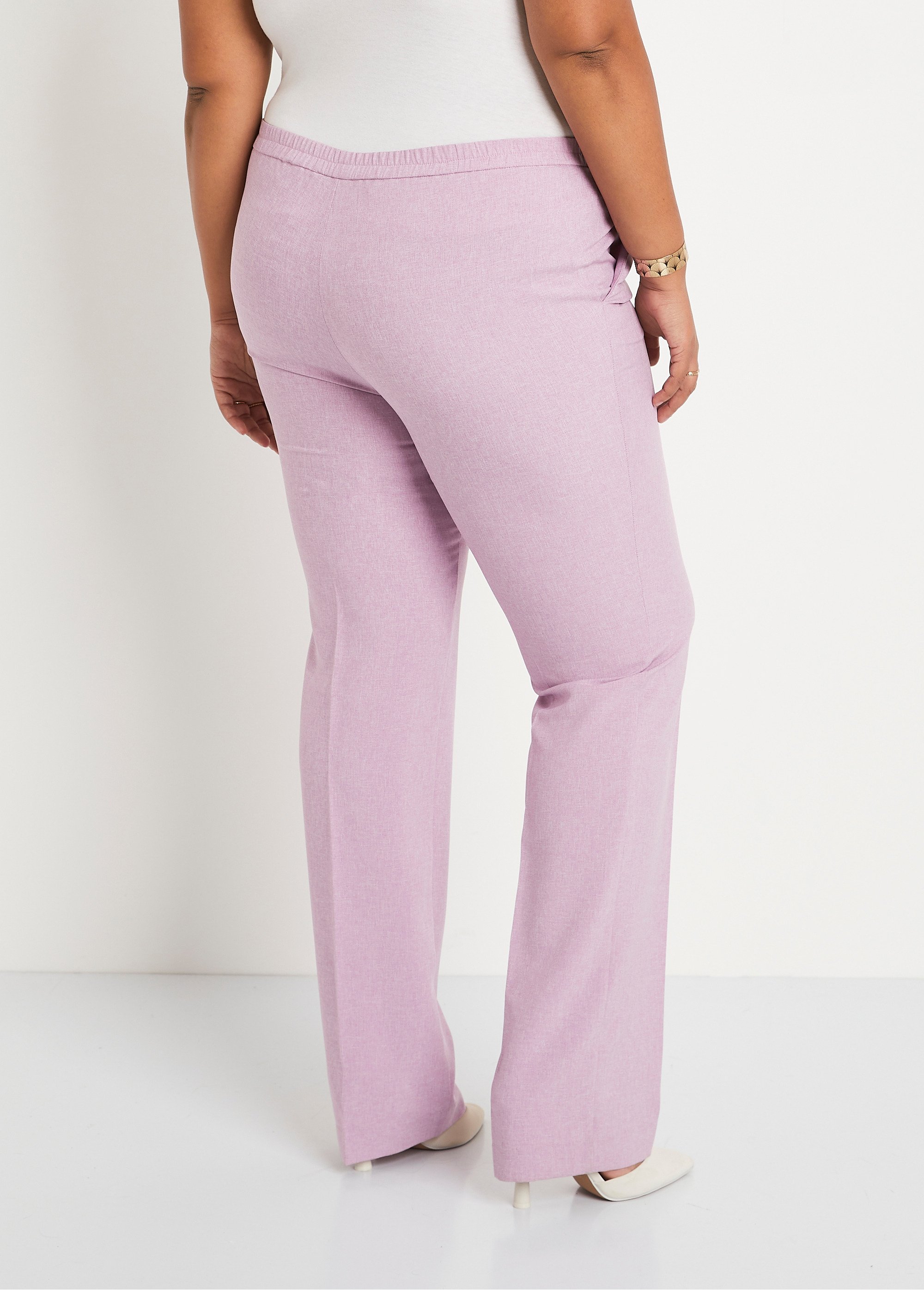 Pantalon droit ceinture semi-élastiquée Femme Grande Taille VIOLET NORVEGE DO1