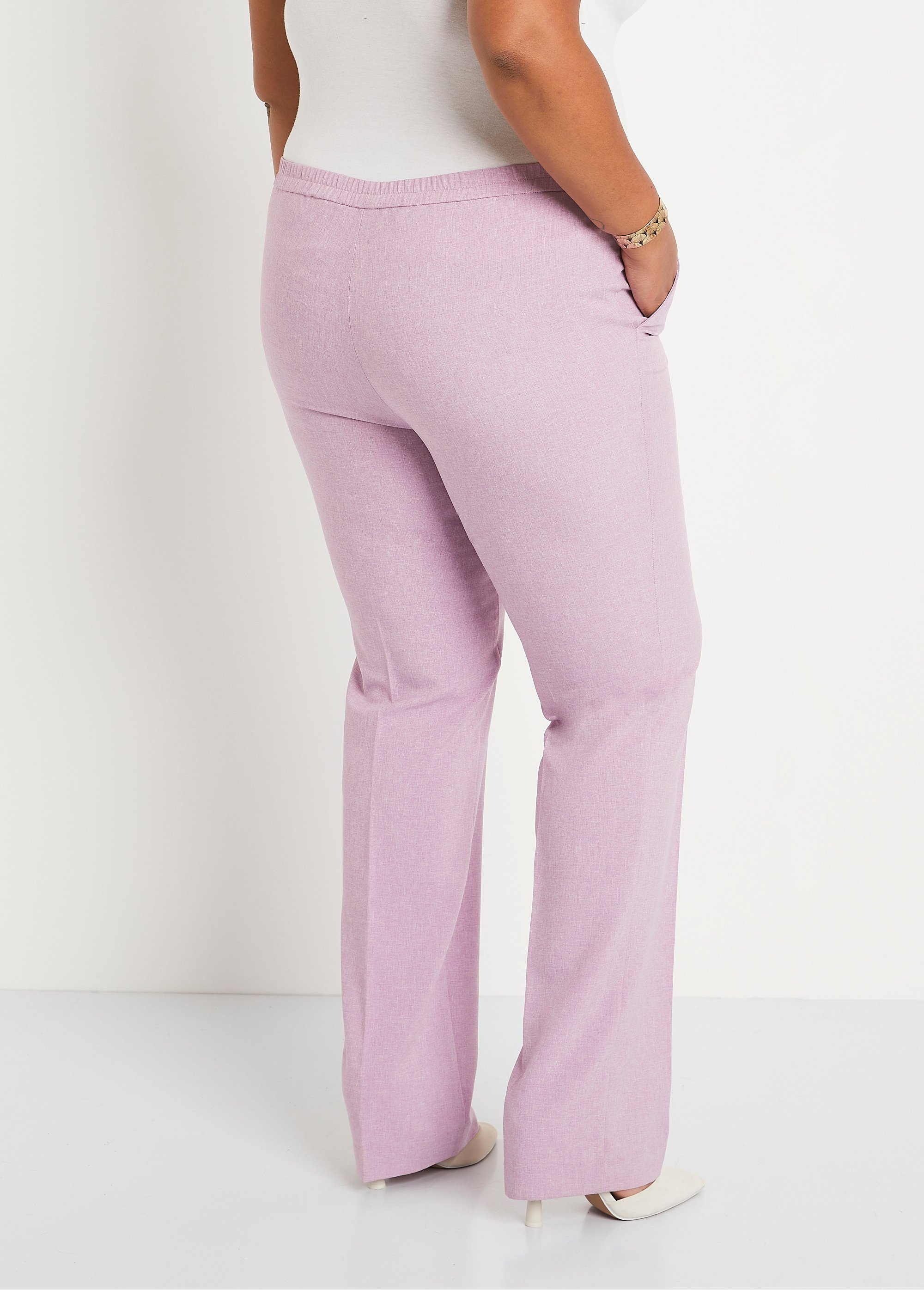 Pantalon droit ceinture semi-élastiquée Femme Grande Taille Violet NORVEGE DO2