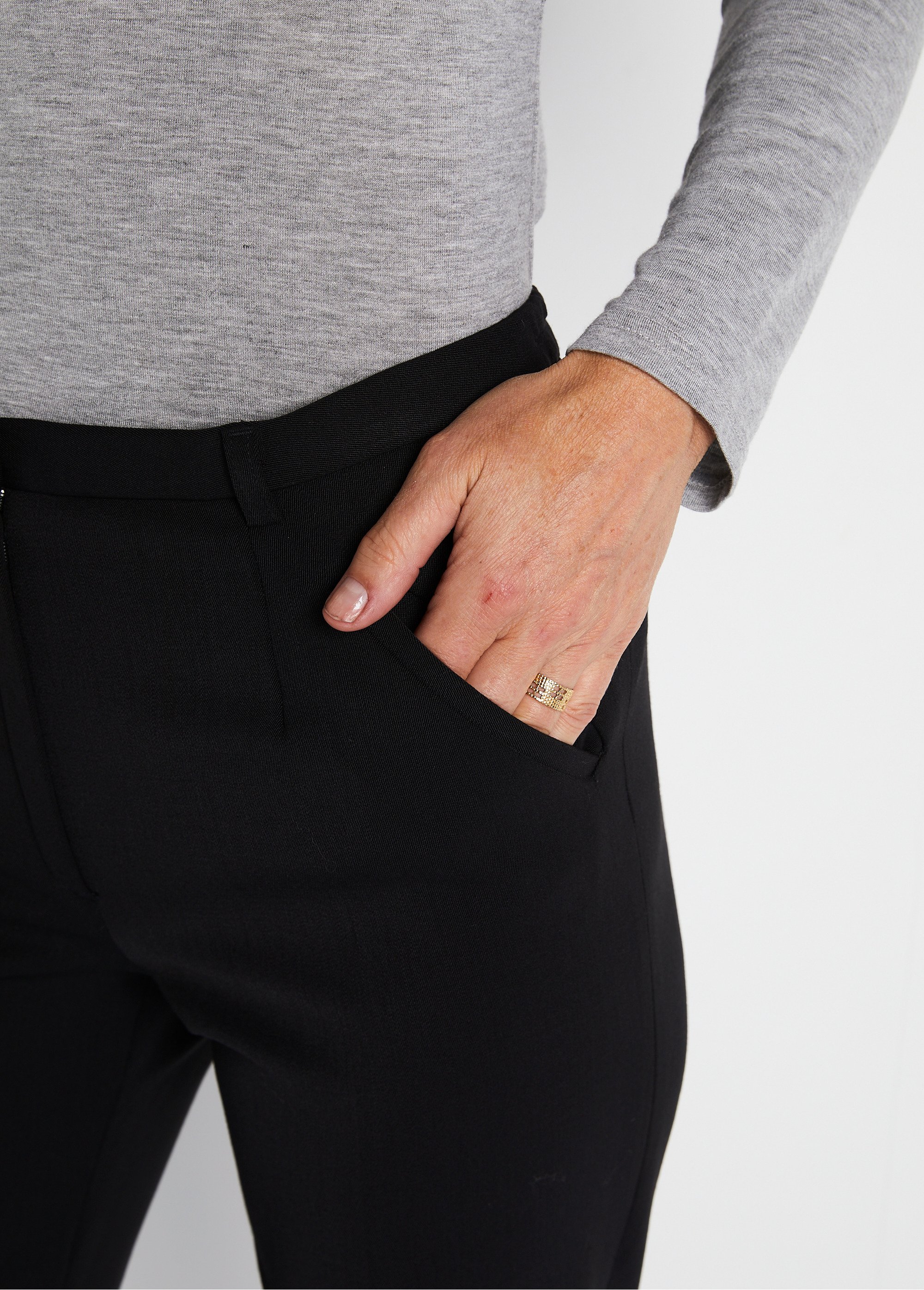 Pantalon taille semi-élastiquée droit