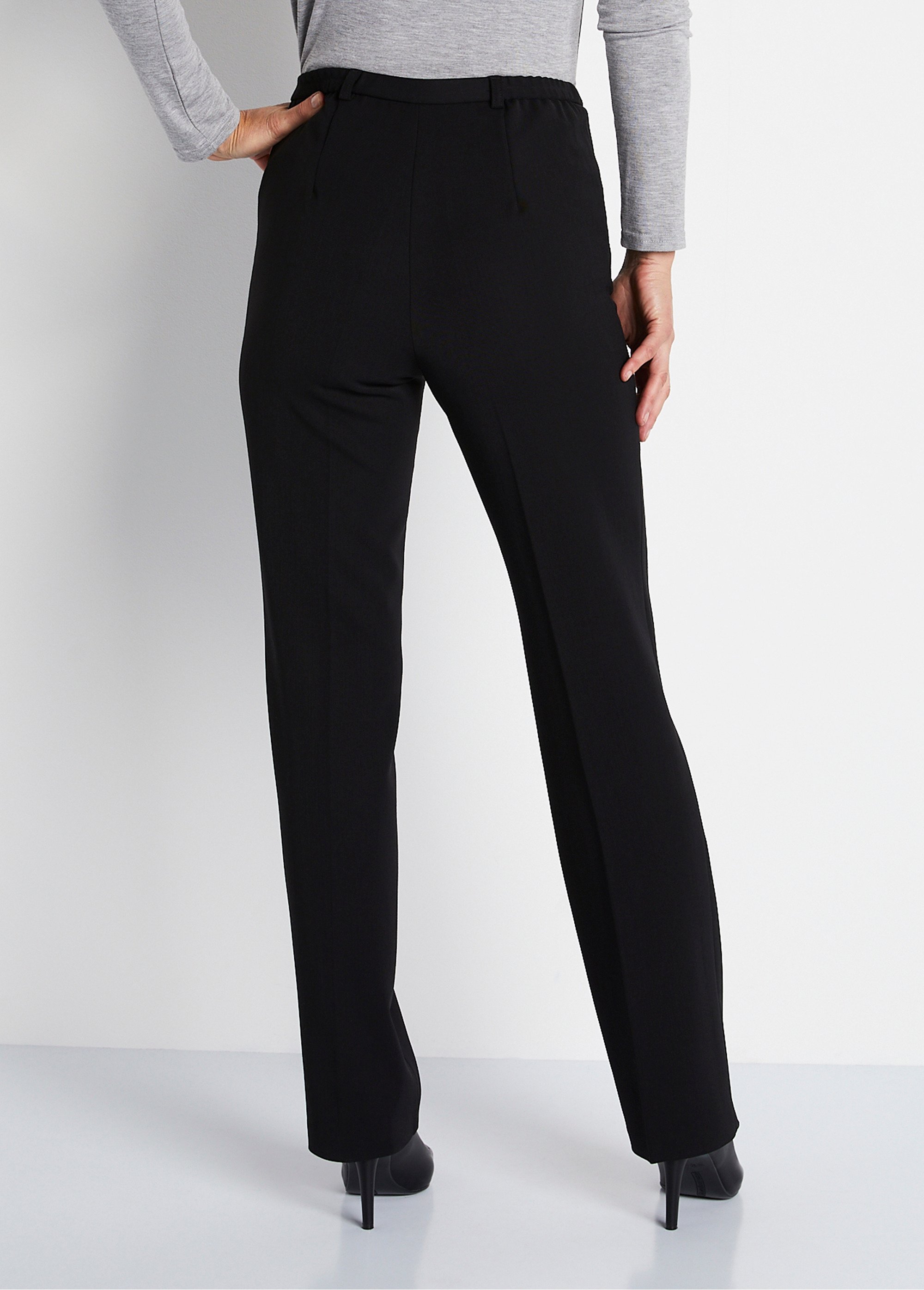 Pantalon taille semi-élastiquée droit