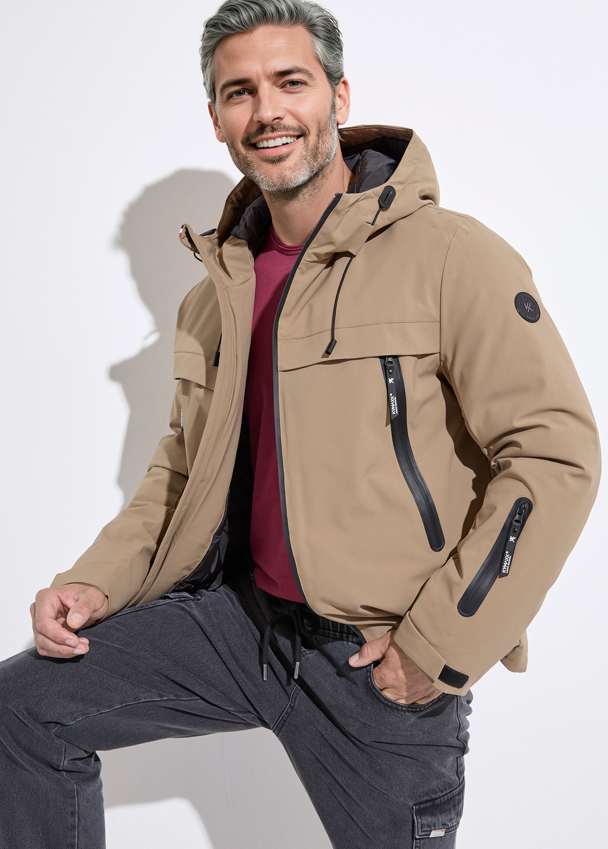 Parka chaude zippée déperlante à capuche