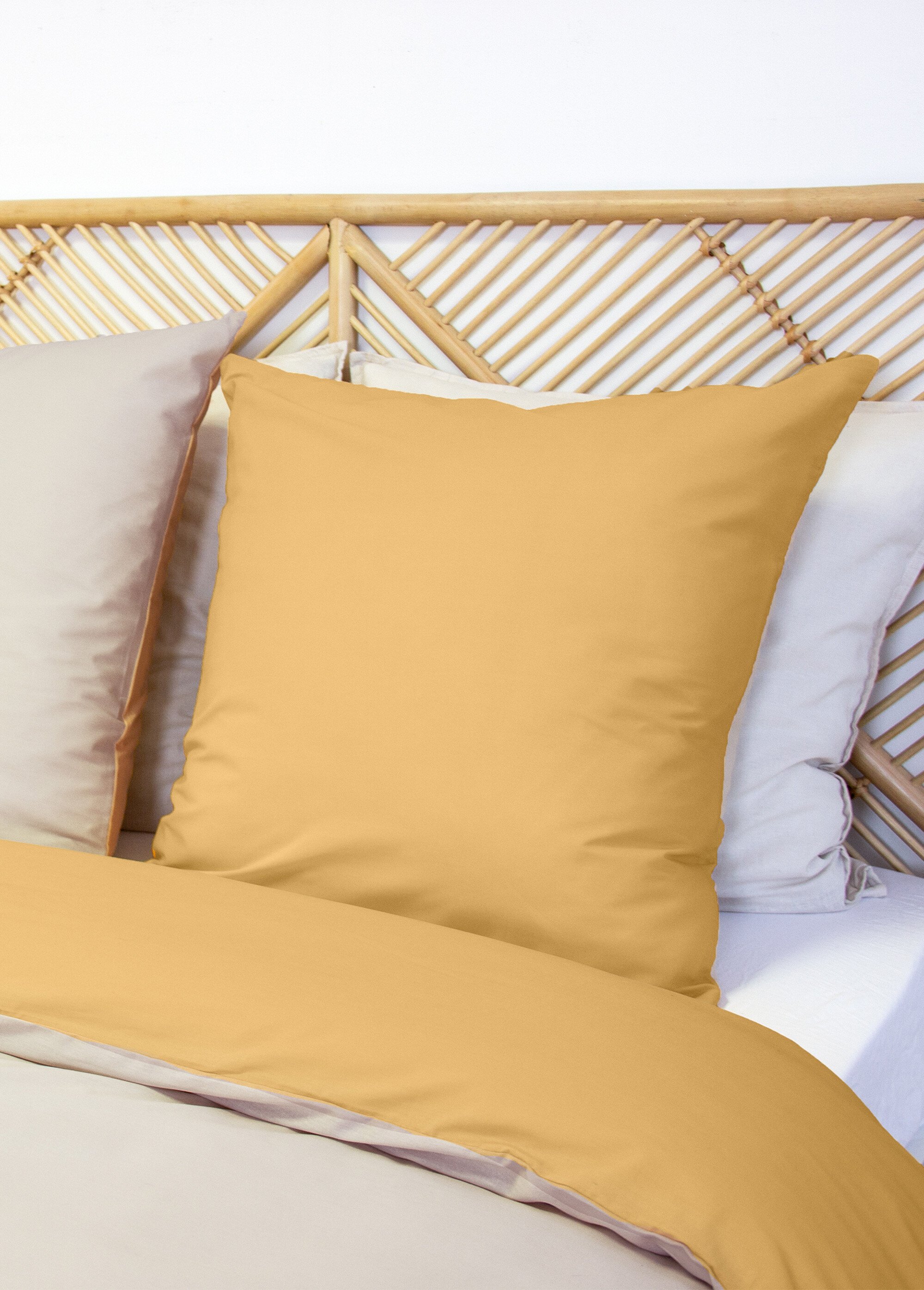 Parure housse de couette bicolore, coton