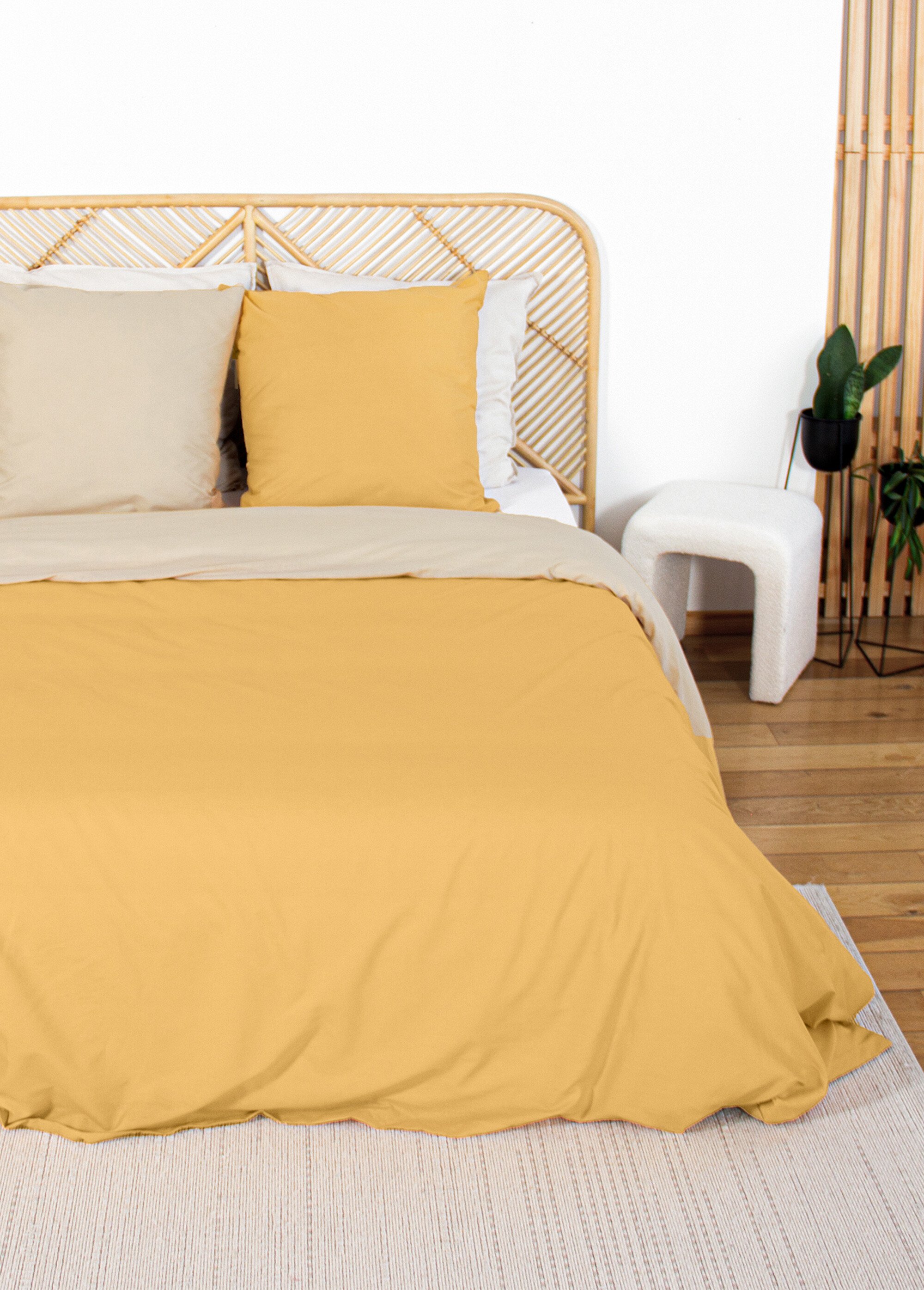 Parure housse de couette bicolore, coton