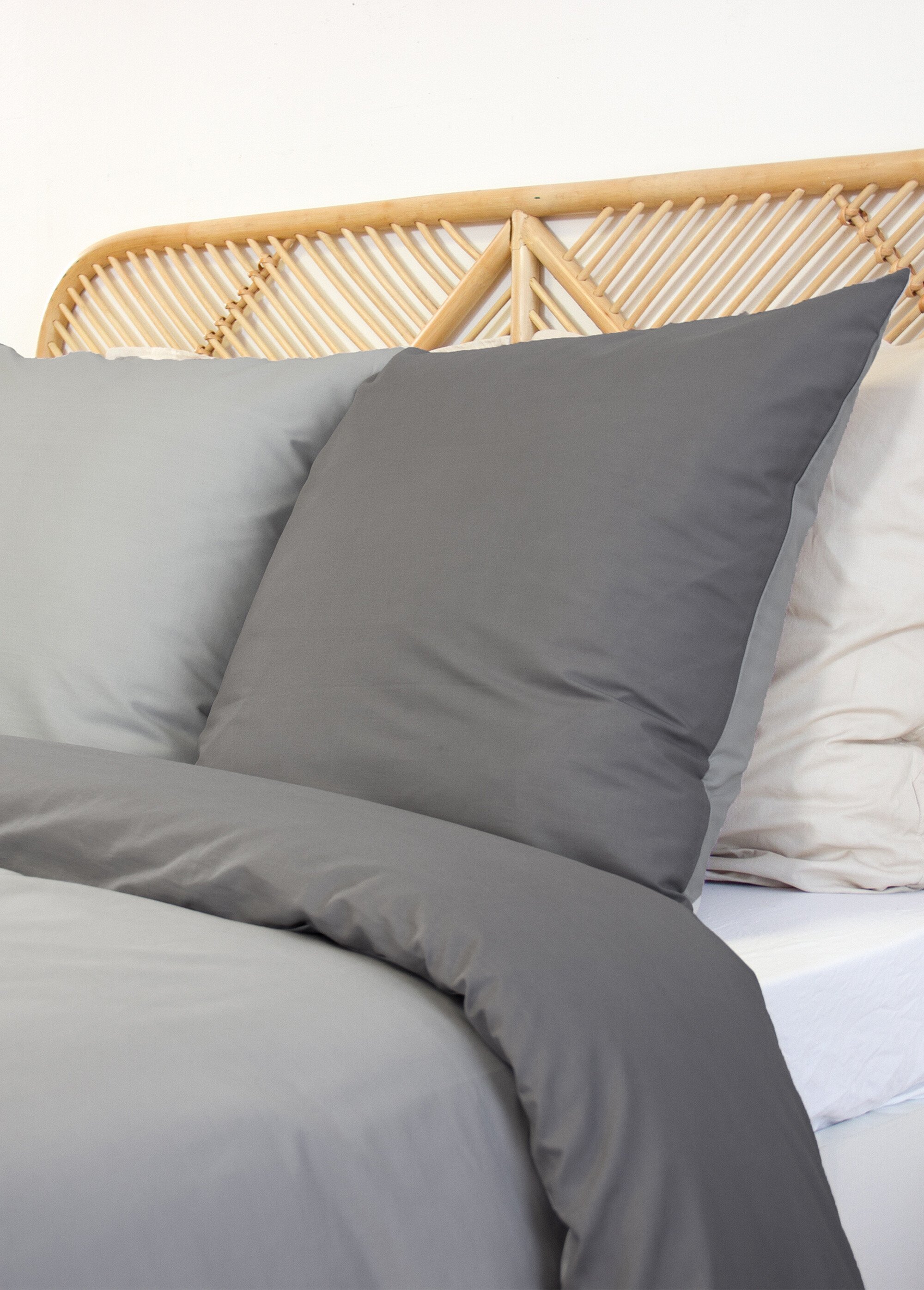 Parure housse de couette bicolore, coton