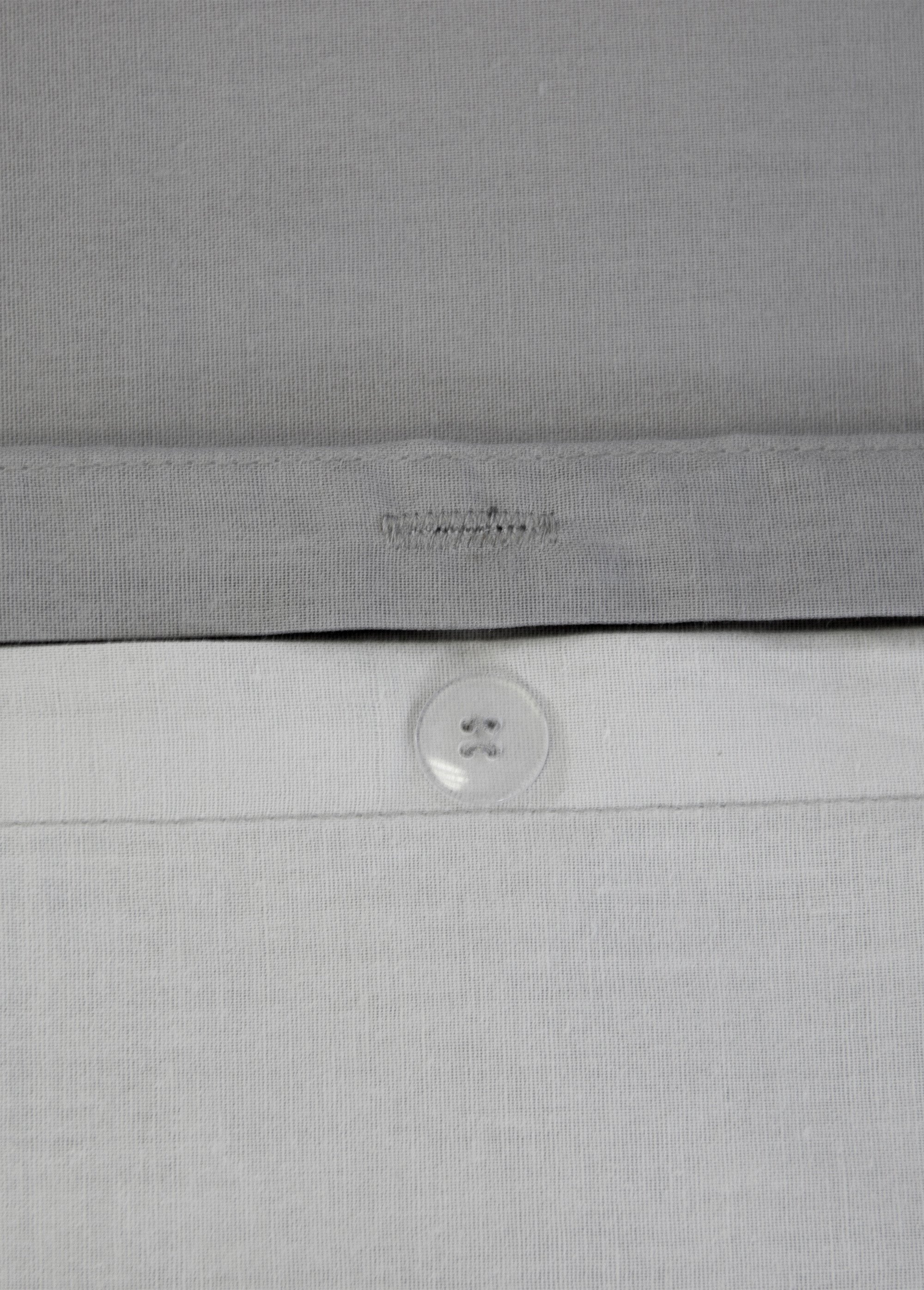 Parure housse de couette bicolore, coton Gris TIS-SAULE DE3