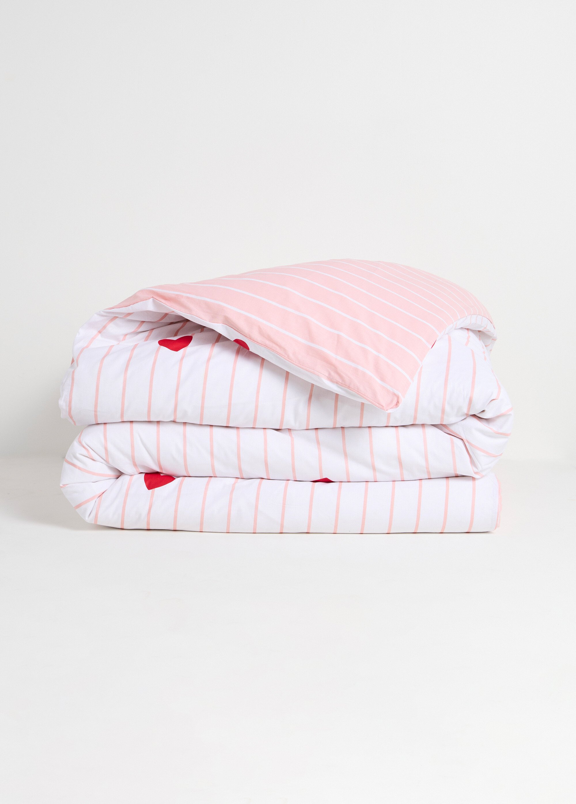 Parure housse de couette coton, cœurs Rouge ZAC-AIMEE DE1