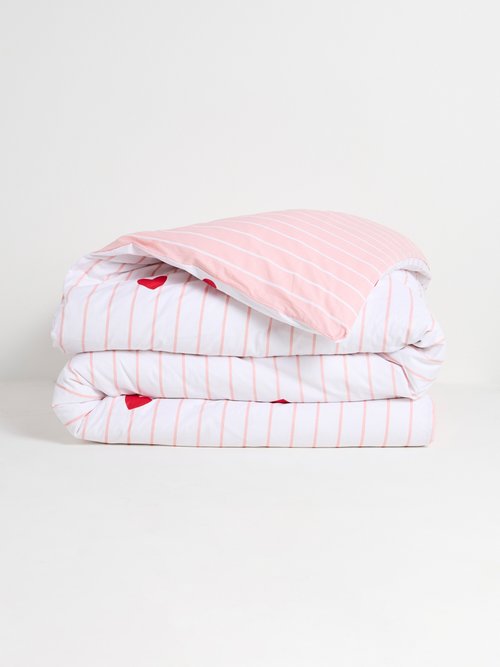 Parure housse de couette coton, cœurs Rouge ZAC-AIMEE DE1