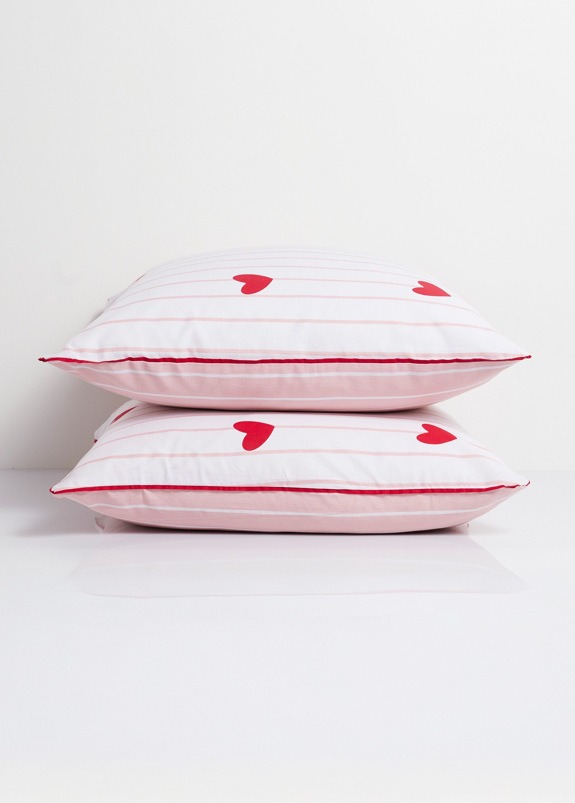 Parure housse de couette coton, cœurs Rouge ZAC-AIMEE DE2