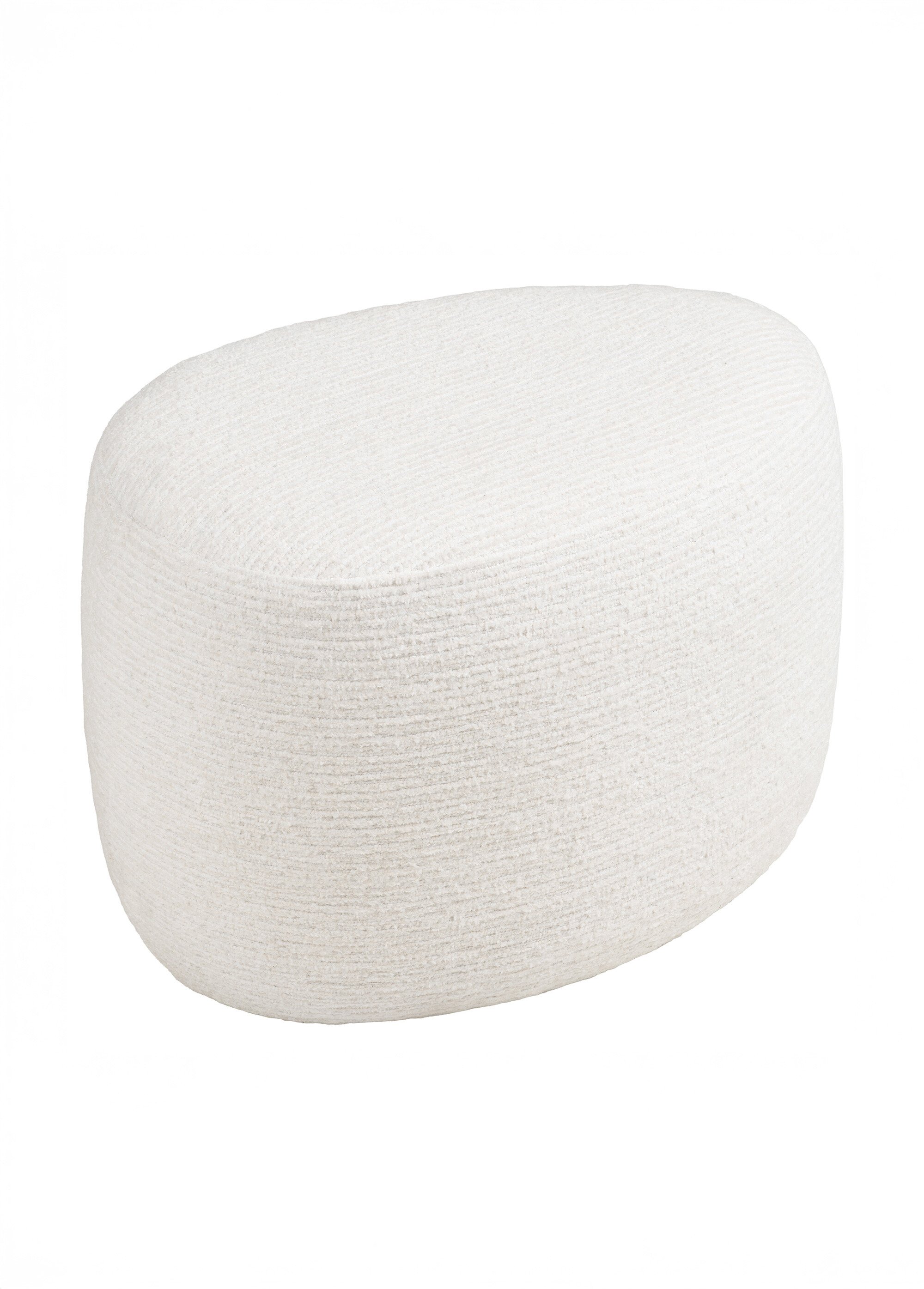 Pouf déco en tissu, forme goutte BLANC HN-1501101 FA1
