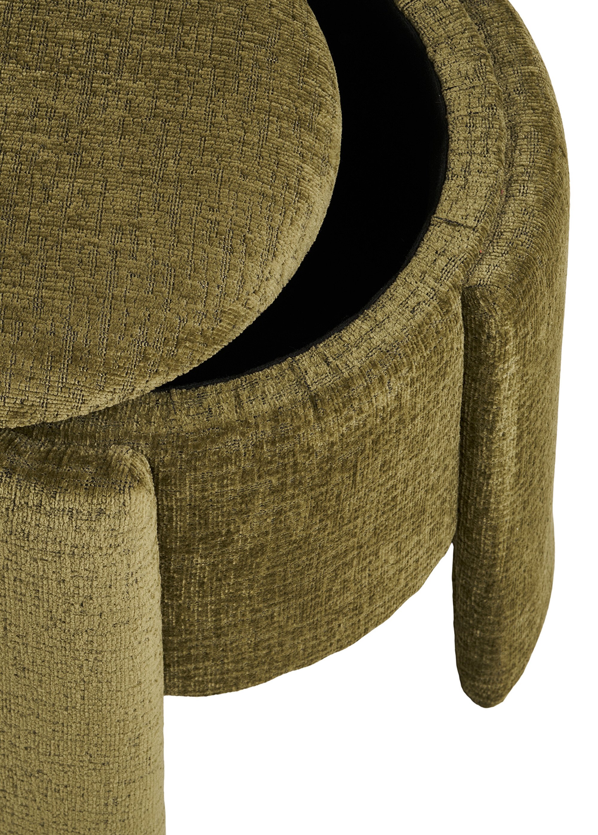Pouf déco en velours, avec rangement VERT HN-1501160 DE2