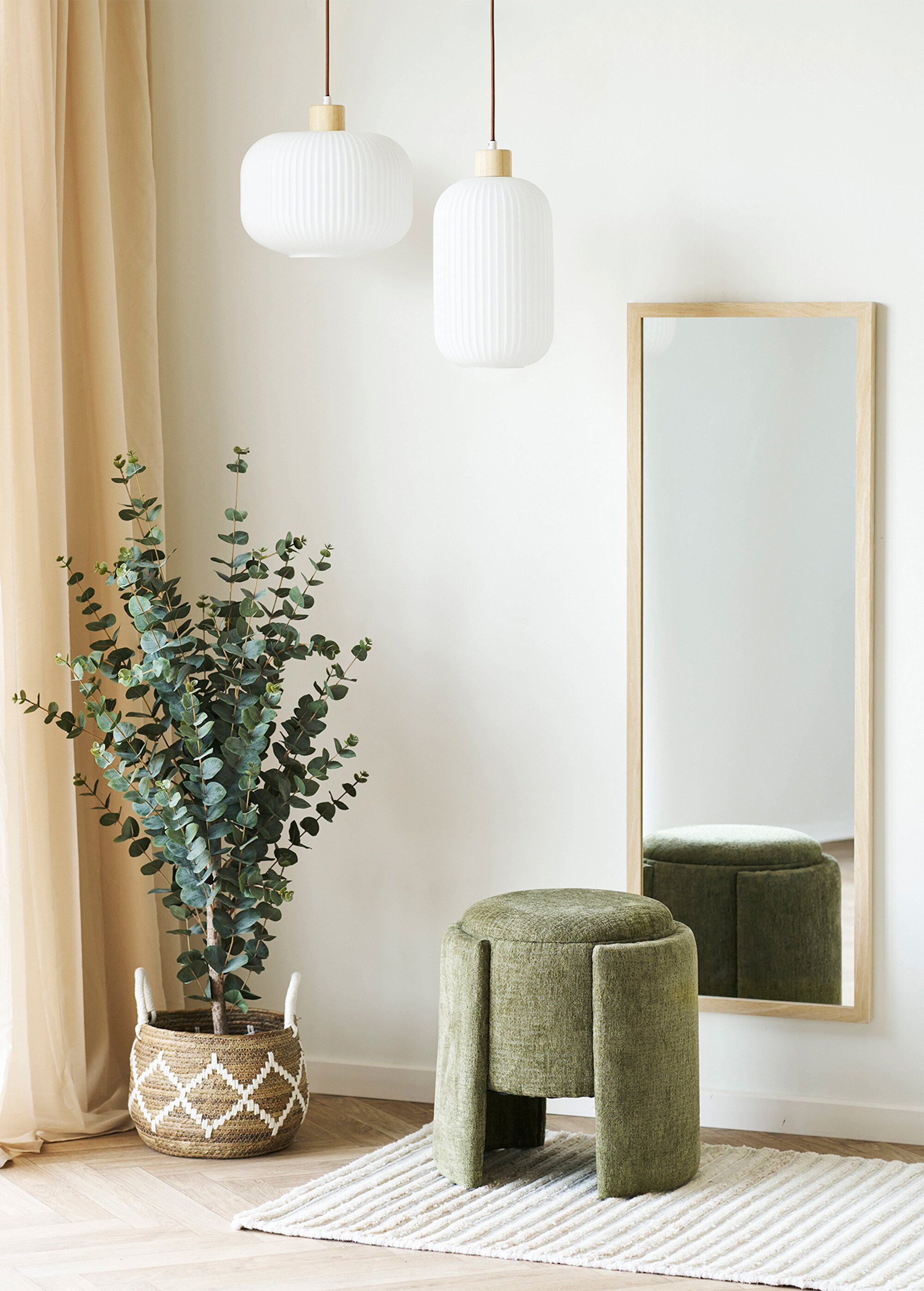 Pouf déco en velours, avec rangement VERT HN-1501160 SI1