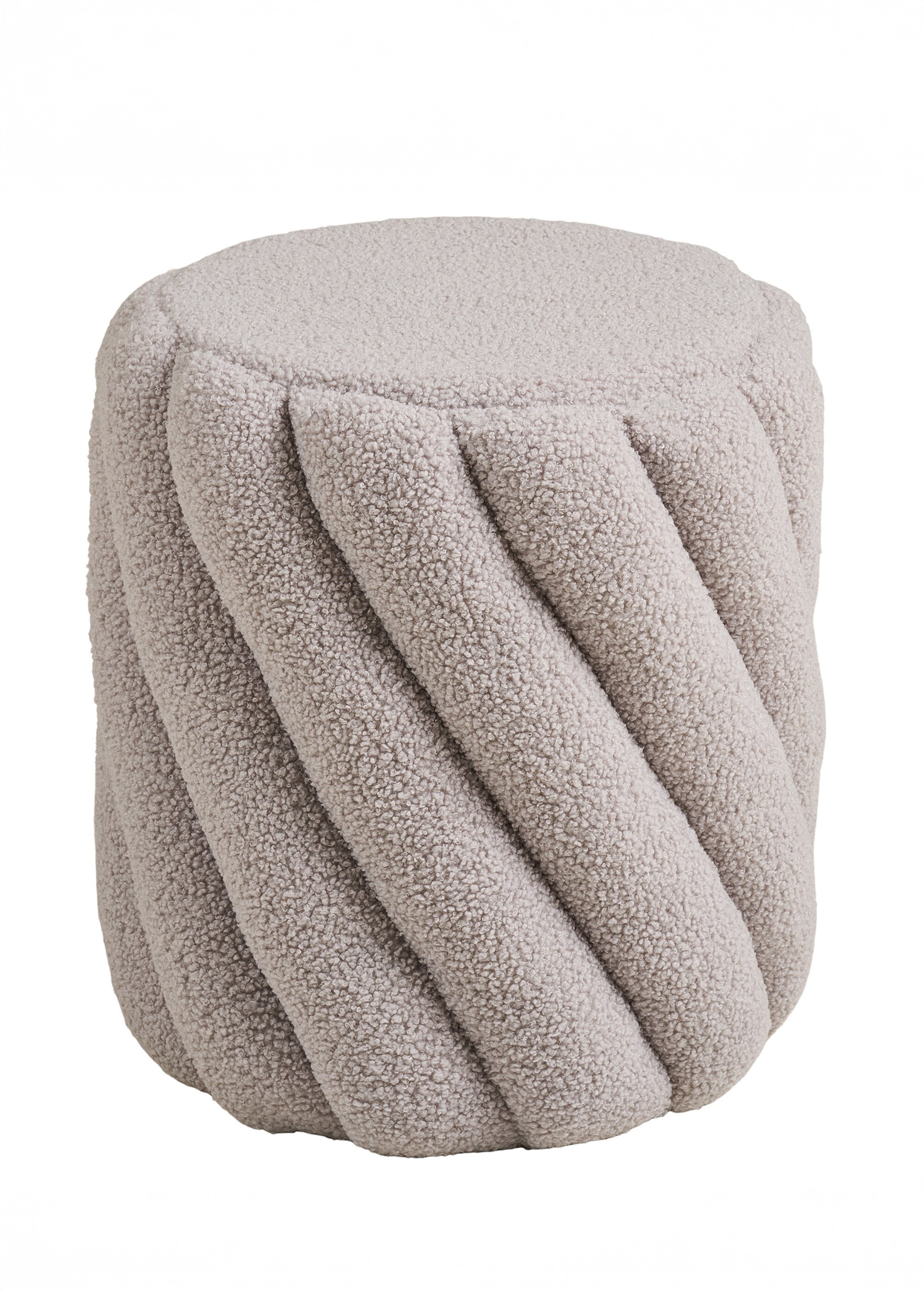 Pouf maille bouclette, effet torsadé