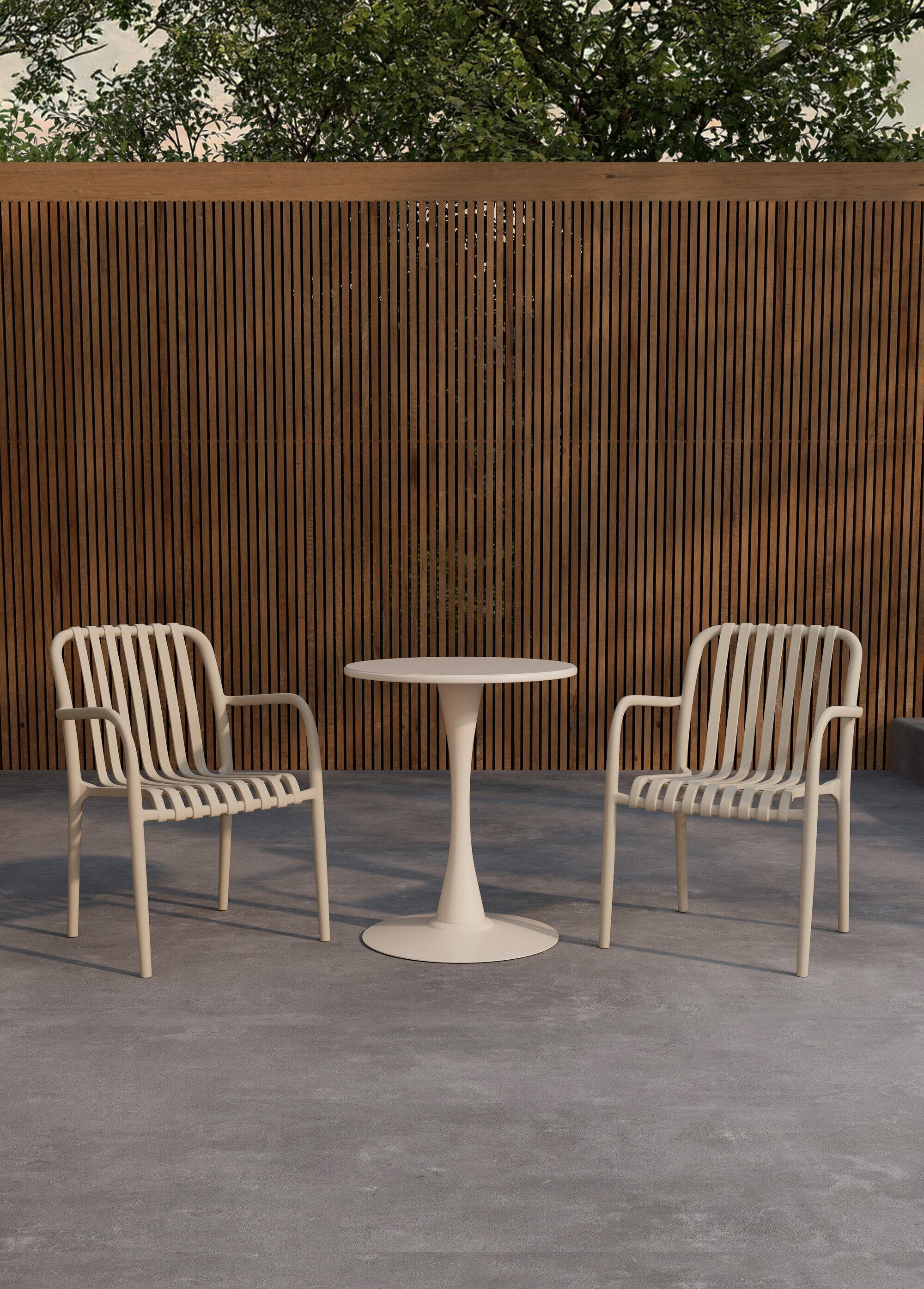 Salon de jardin 2 fauteuils + 1 table BEIGE VEN-9895-222 SI1