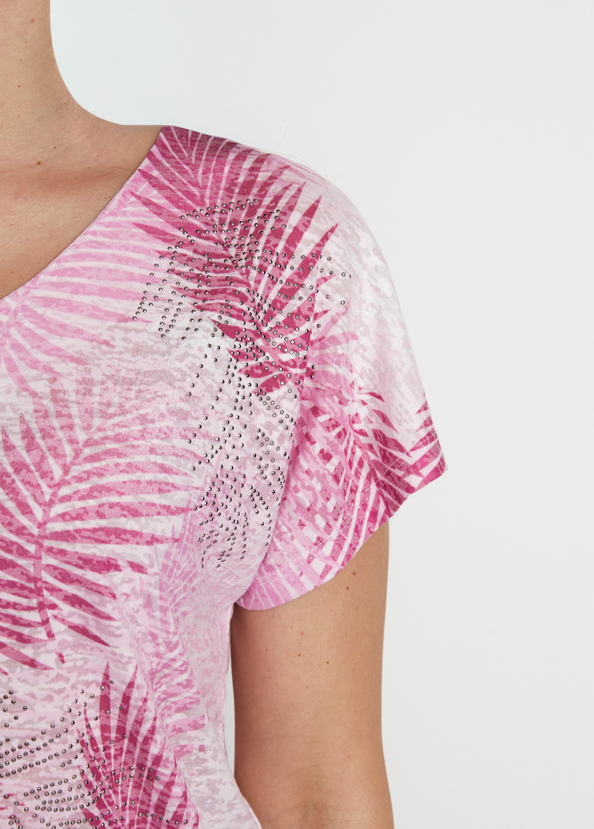 T-shirt imprimé court maille dévorée