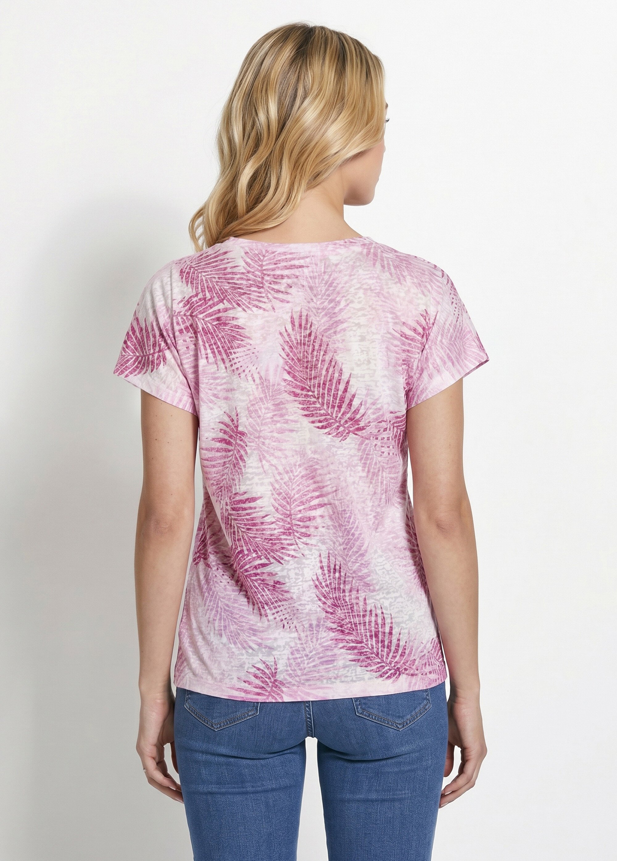 T-shirt imprimé court maille dévorée