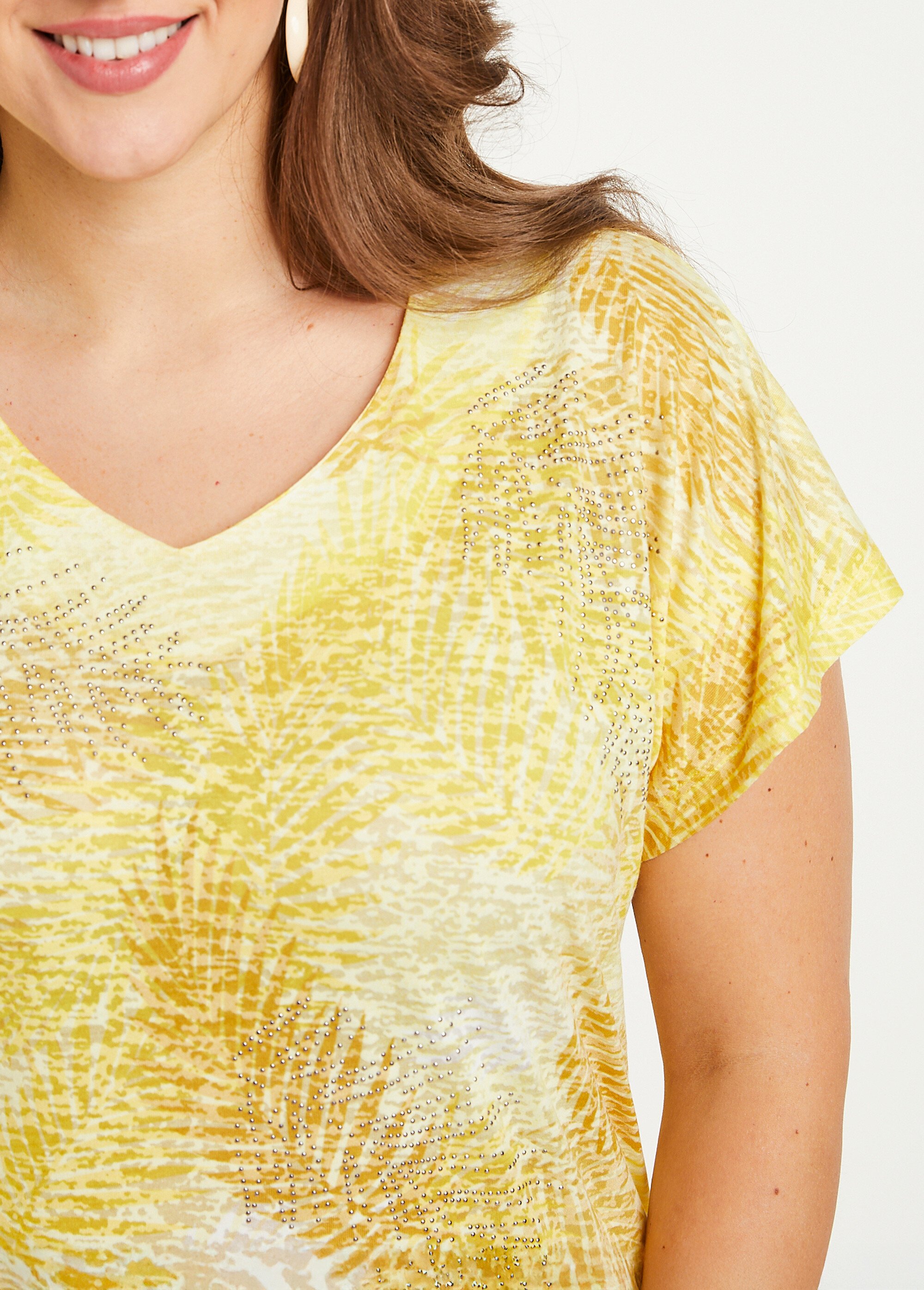 T-shirt imprimé court maille dévorée