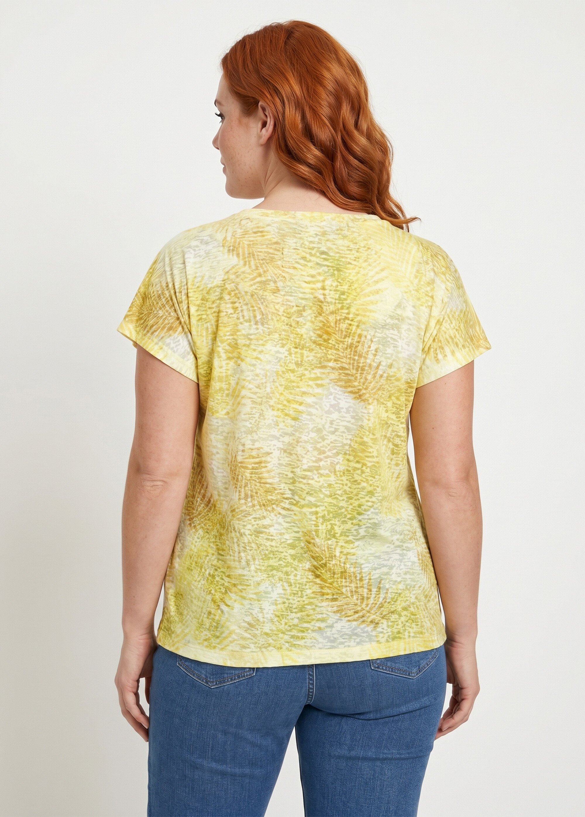 T-shirt imprimé court maille dévorée